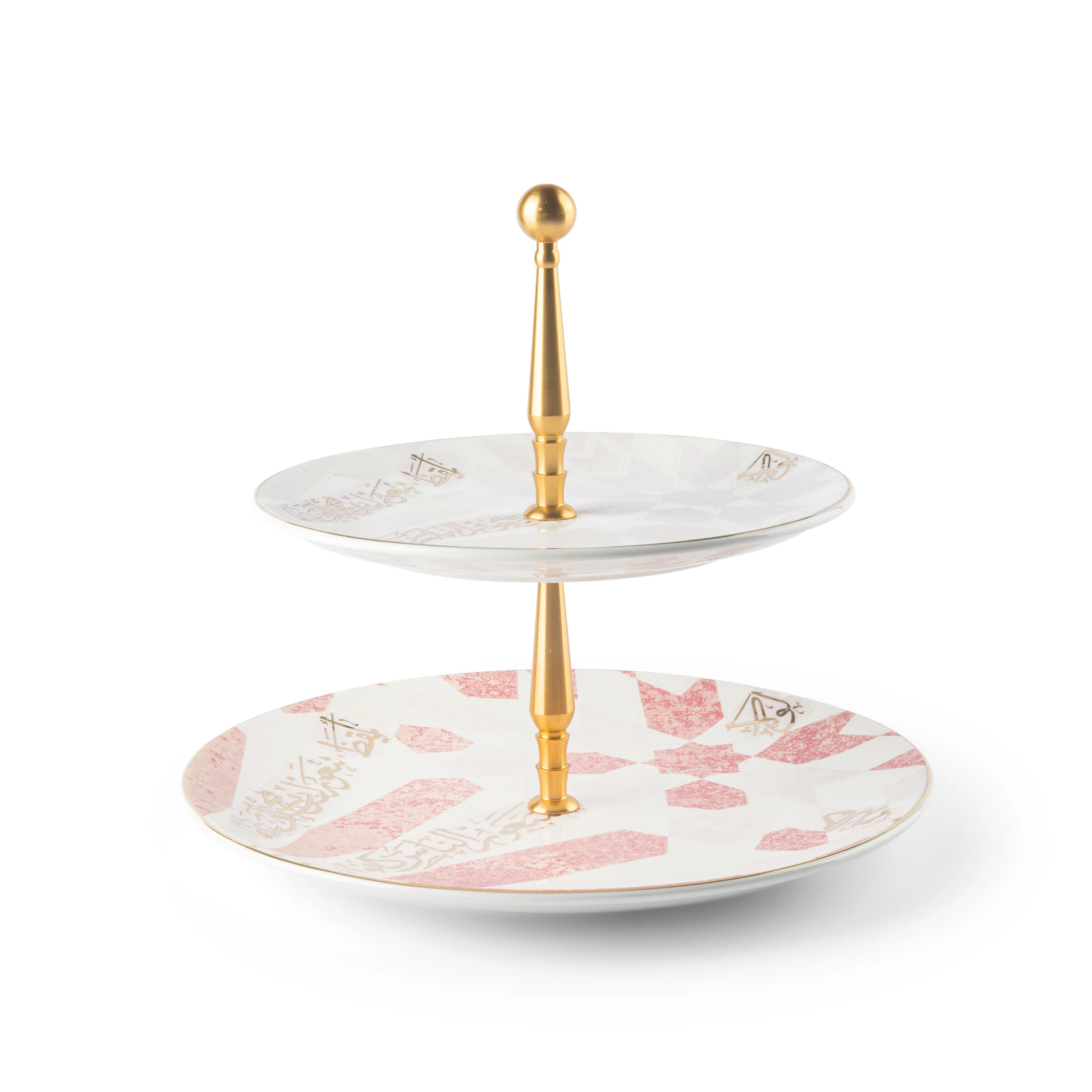 Amal - 2-Tier Plate (7.5+10) -Pink & Gold - Image 4