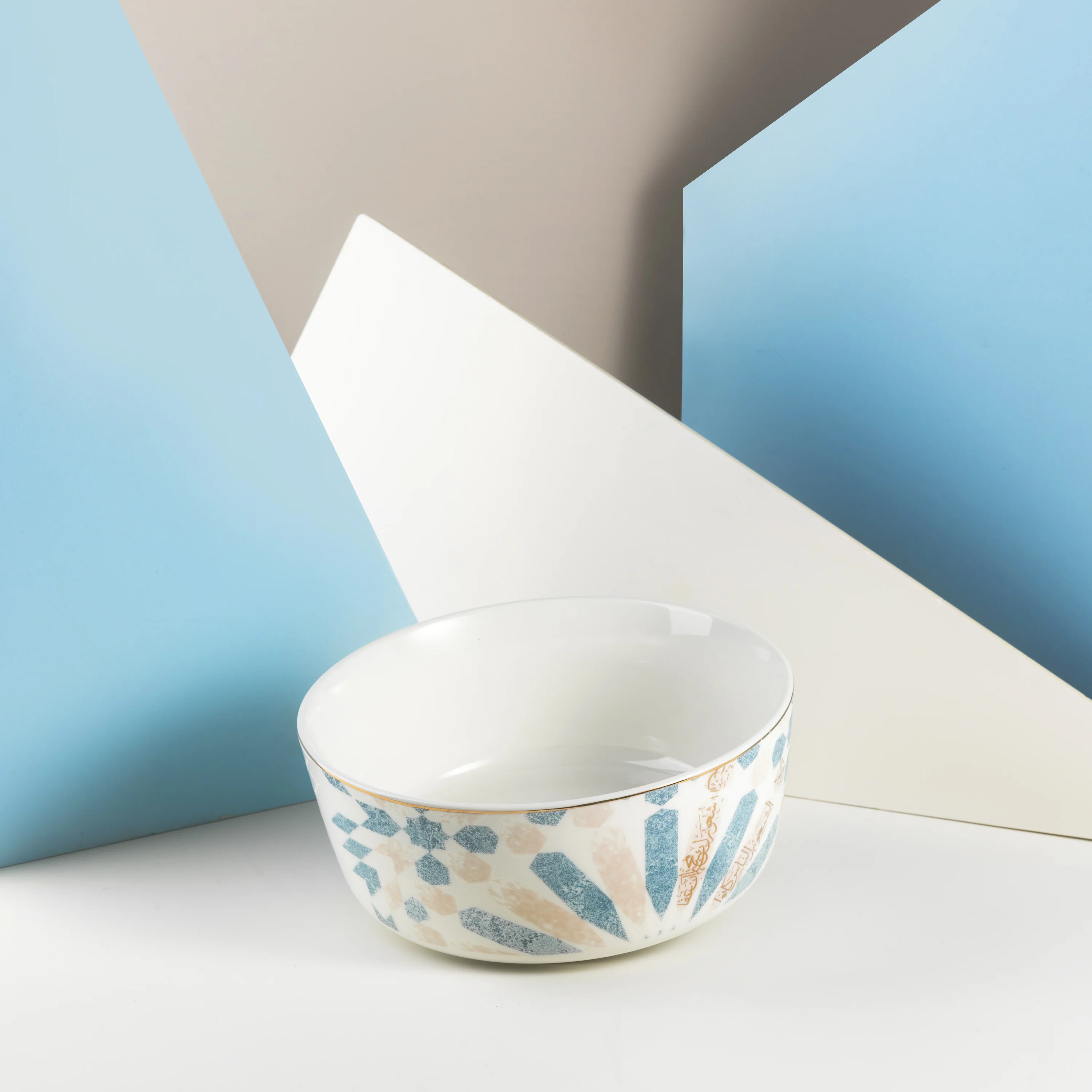 Amal - Single 8 IN Salad Bowl - Blue & Gold