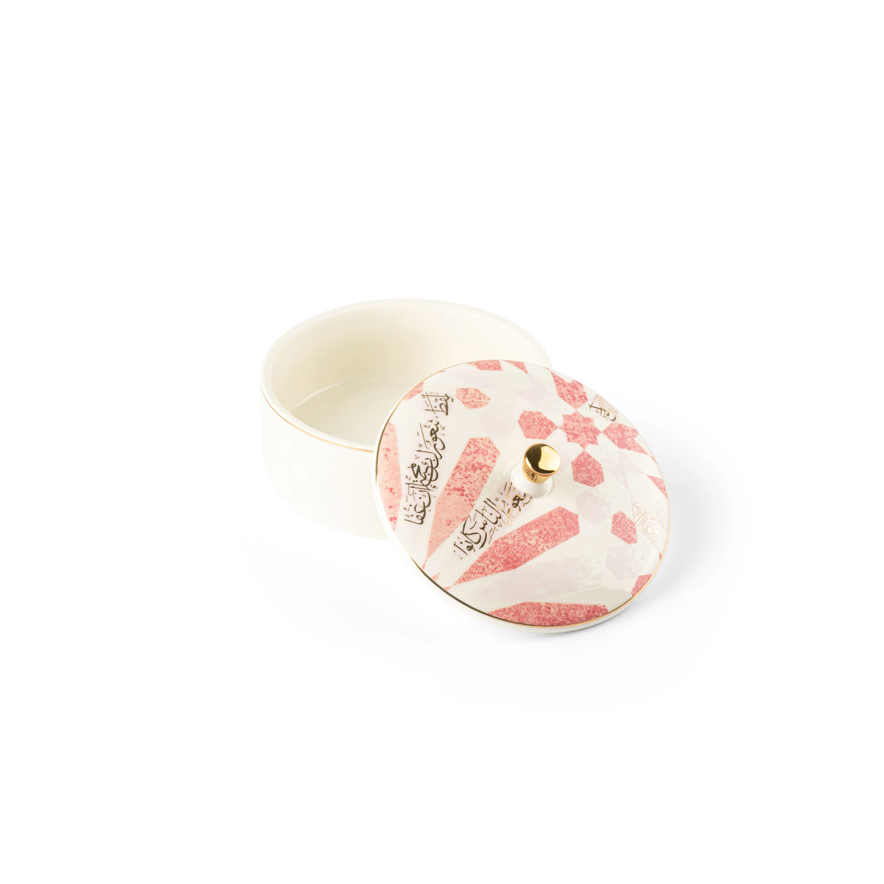 Amal - Small Date bowl - Pink & Gold - Image 4