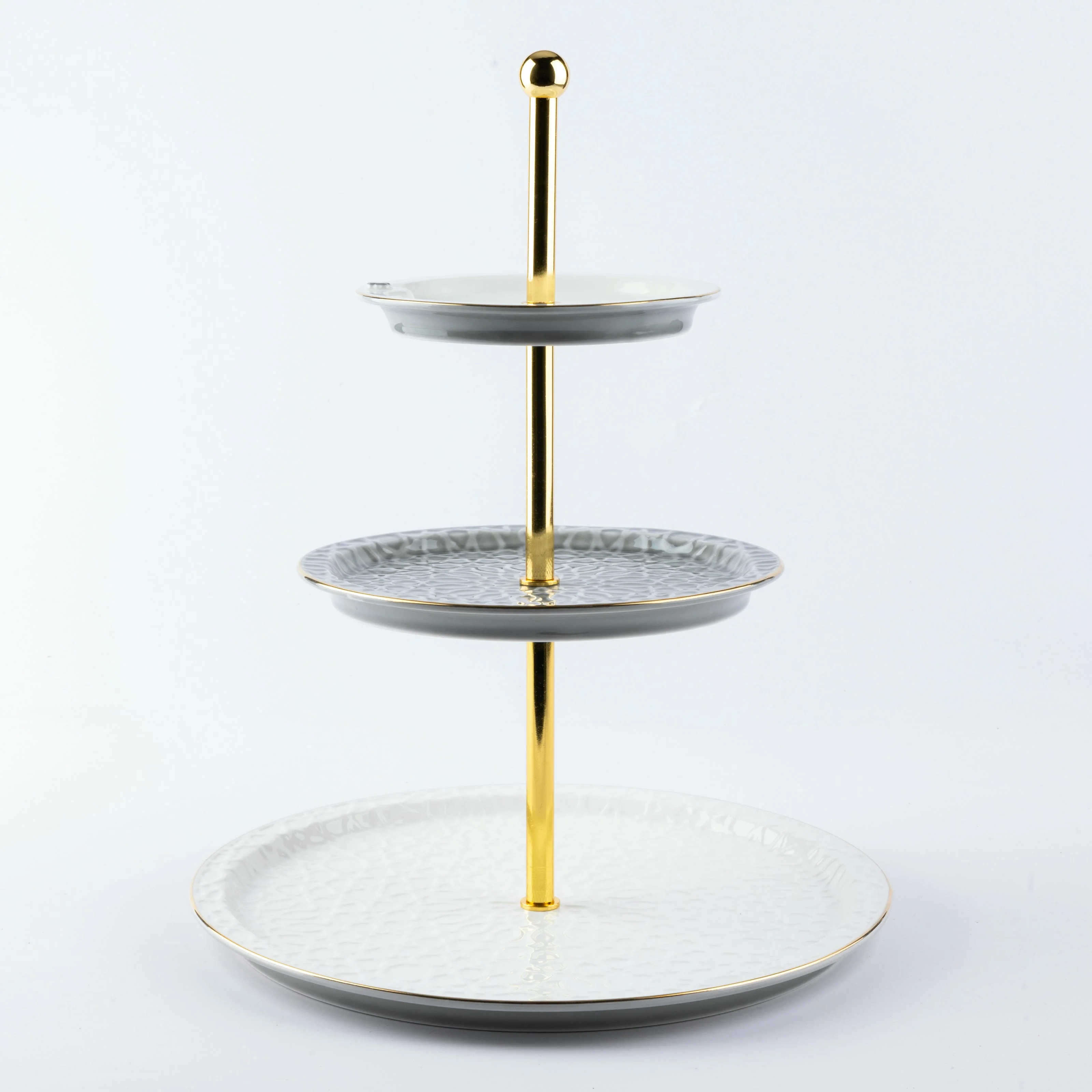Asala - 3 Tier Plate - Grey & Gold - Image 4