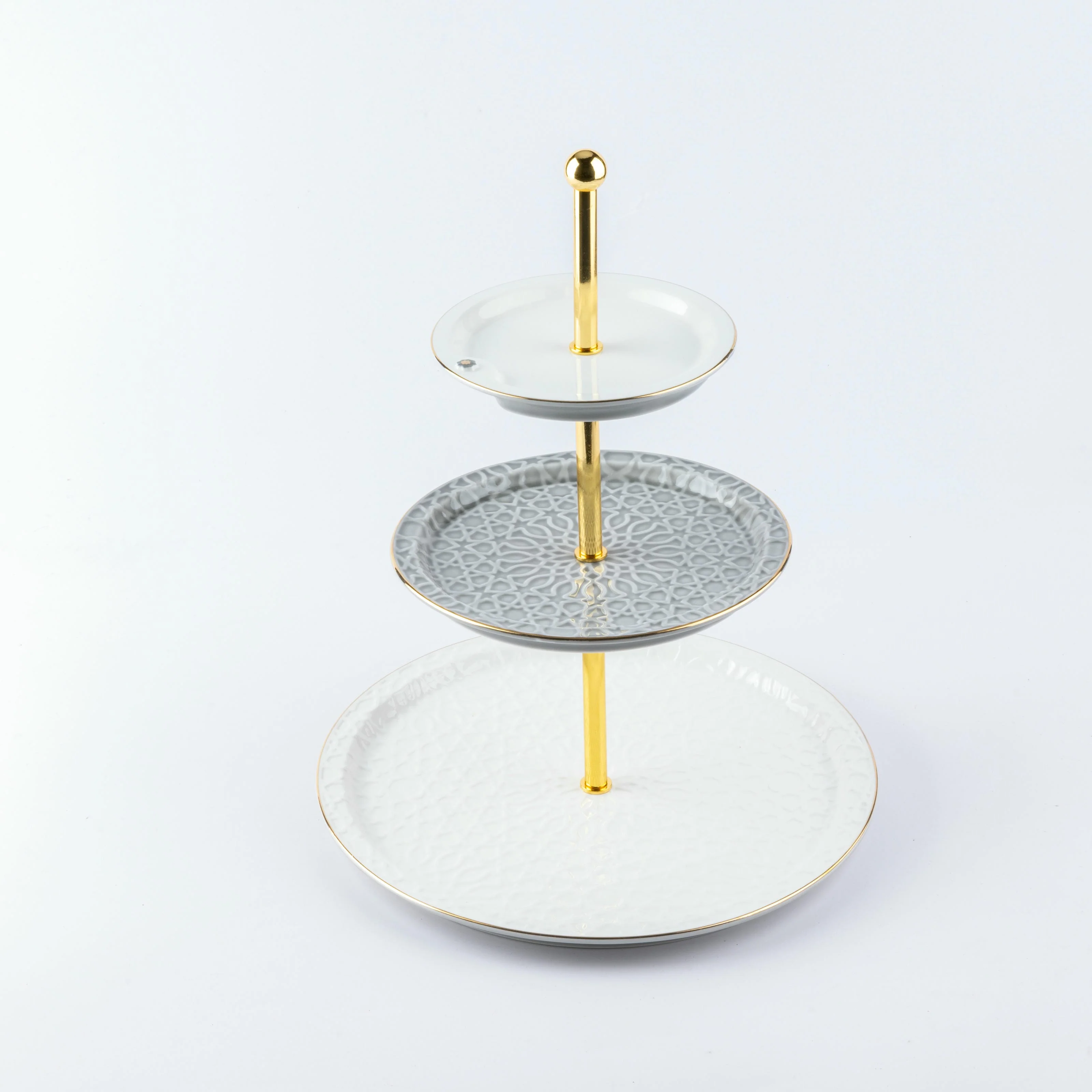 Asala - 3 Tier Plate - Grey & Gold - Image 5