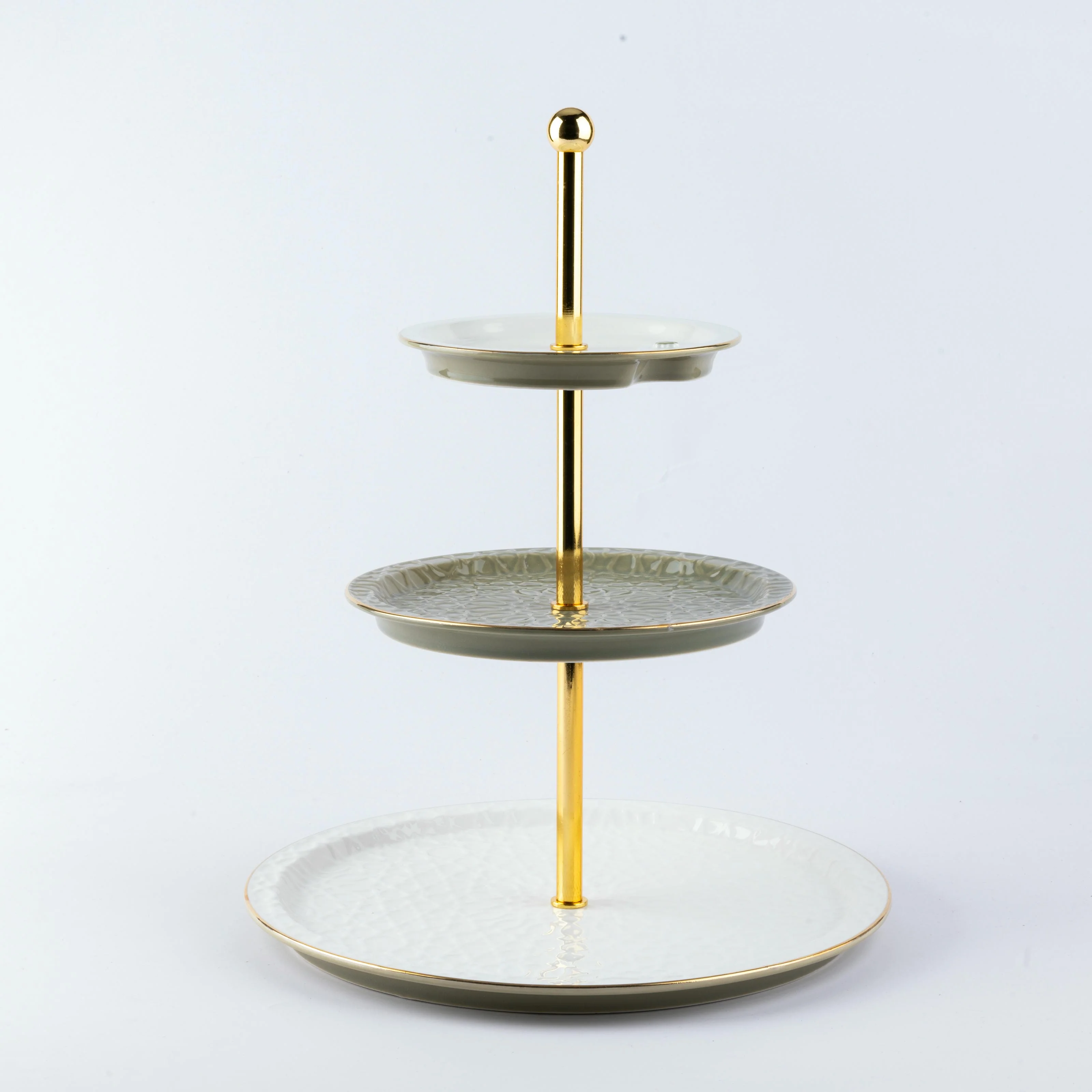 Asala - 3 Tier Plate - Olive Green & Gold - Image 4