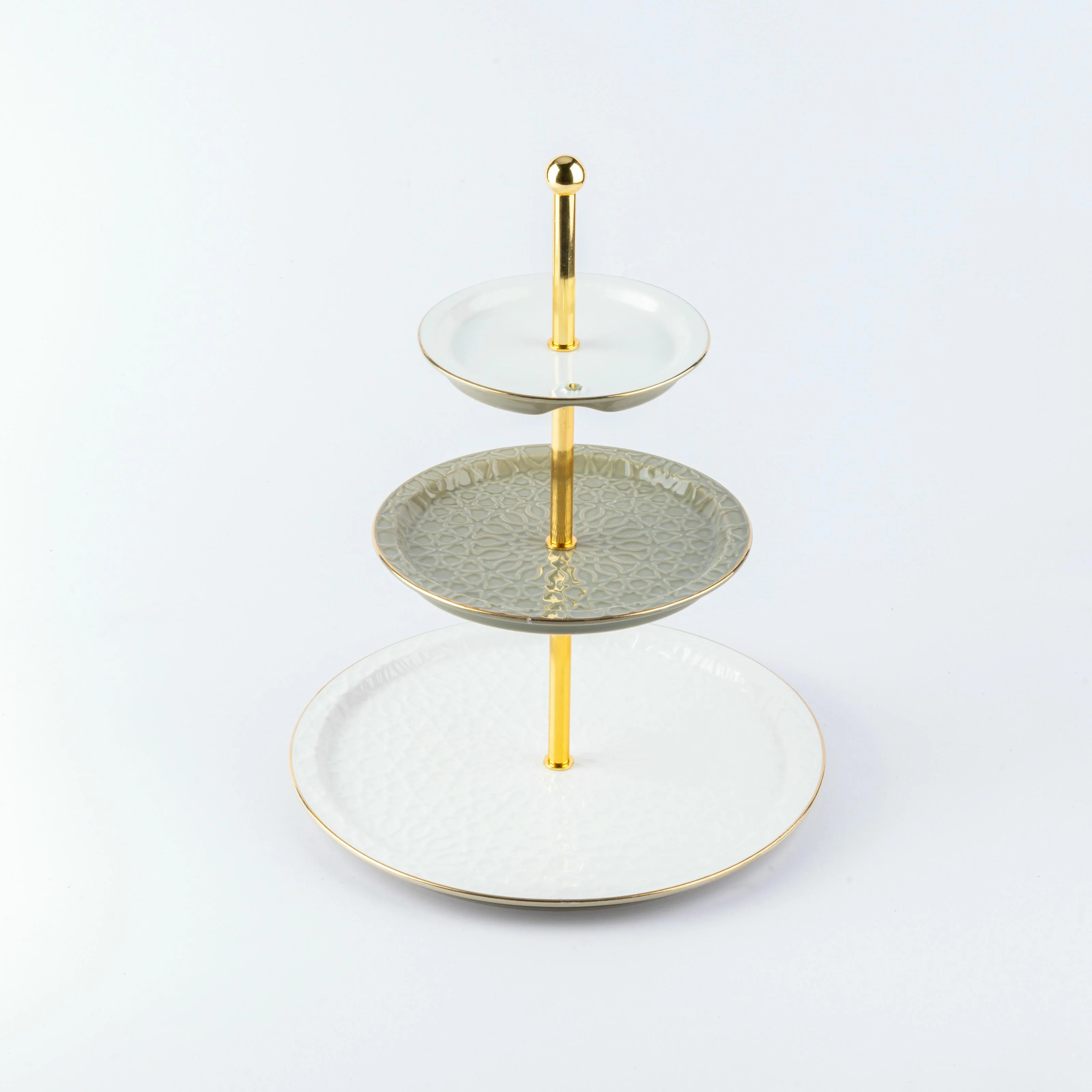 Asala - 3 Tier Plate - Olive Green & Gold - Image 5