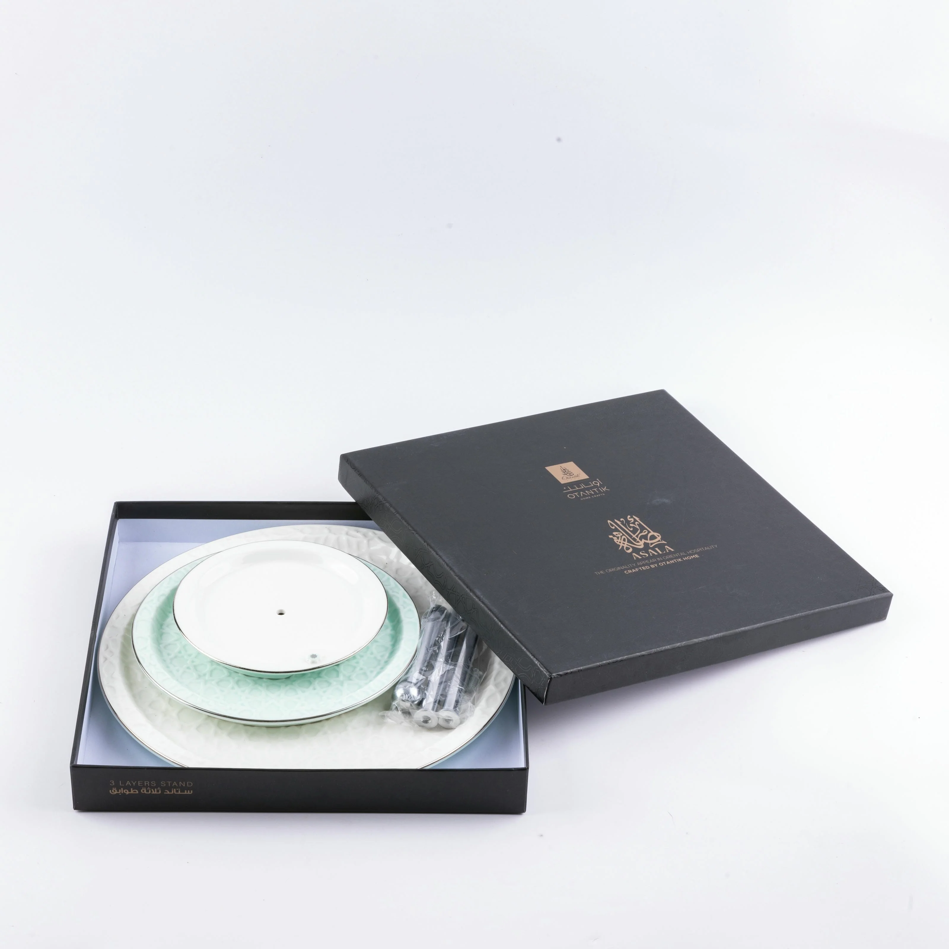 Asala - 3 Tier Plate - Teal & Silver - Image 3