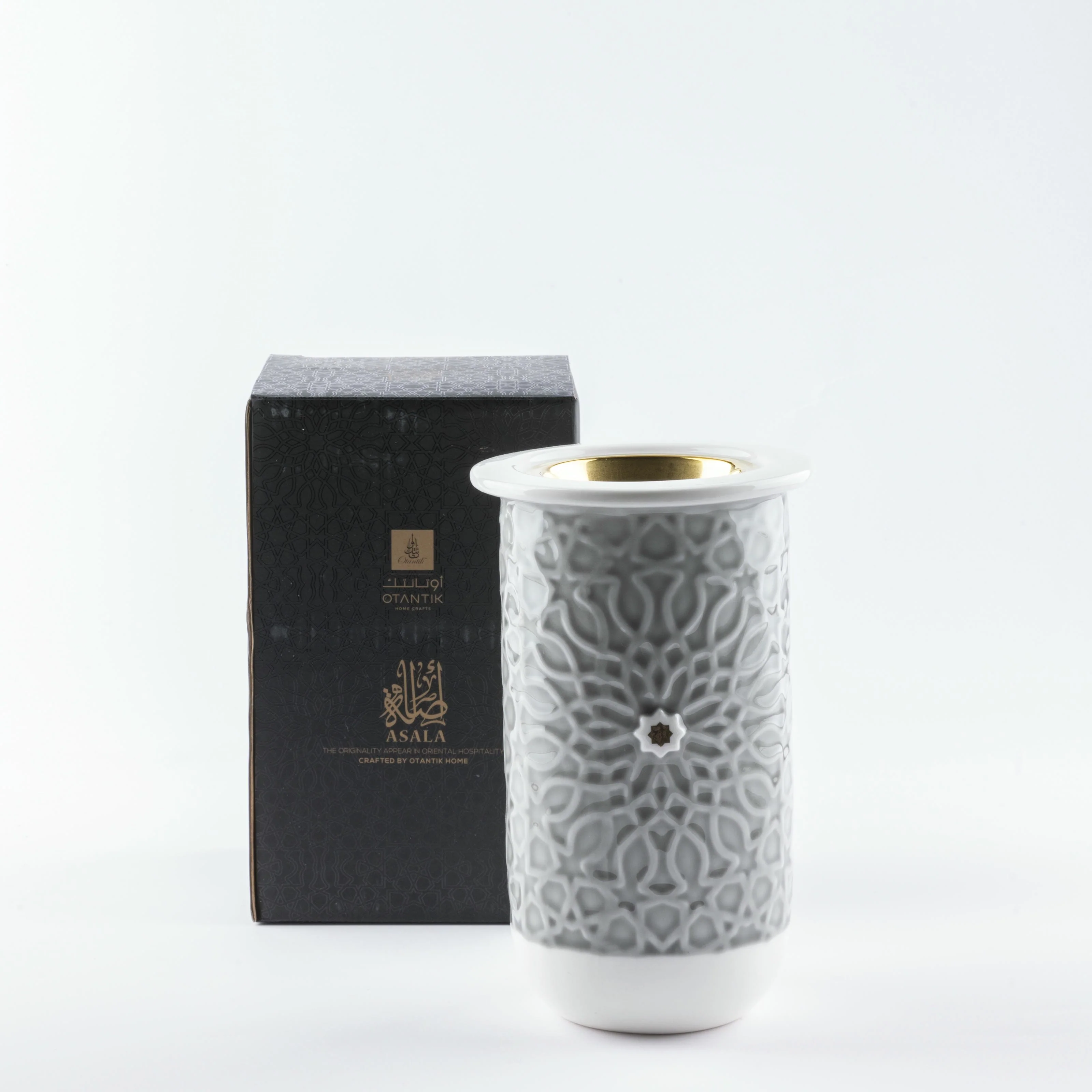 Asala - Incense Burner - Grey & Gold - Image 2