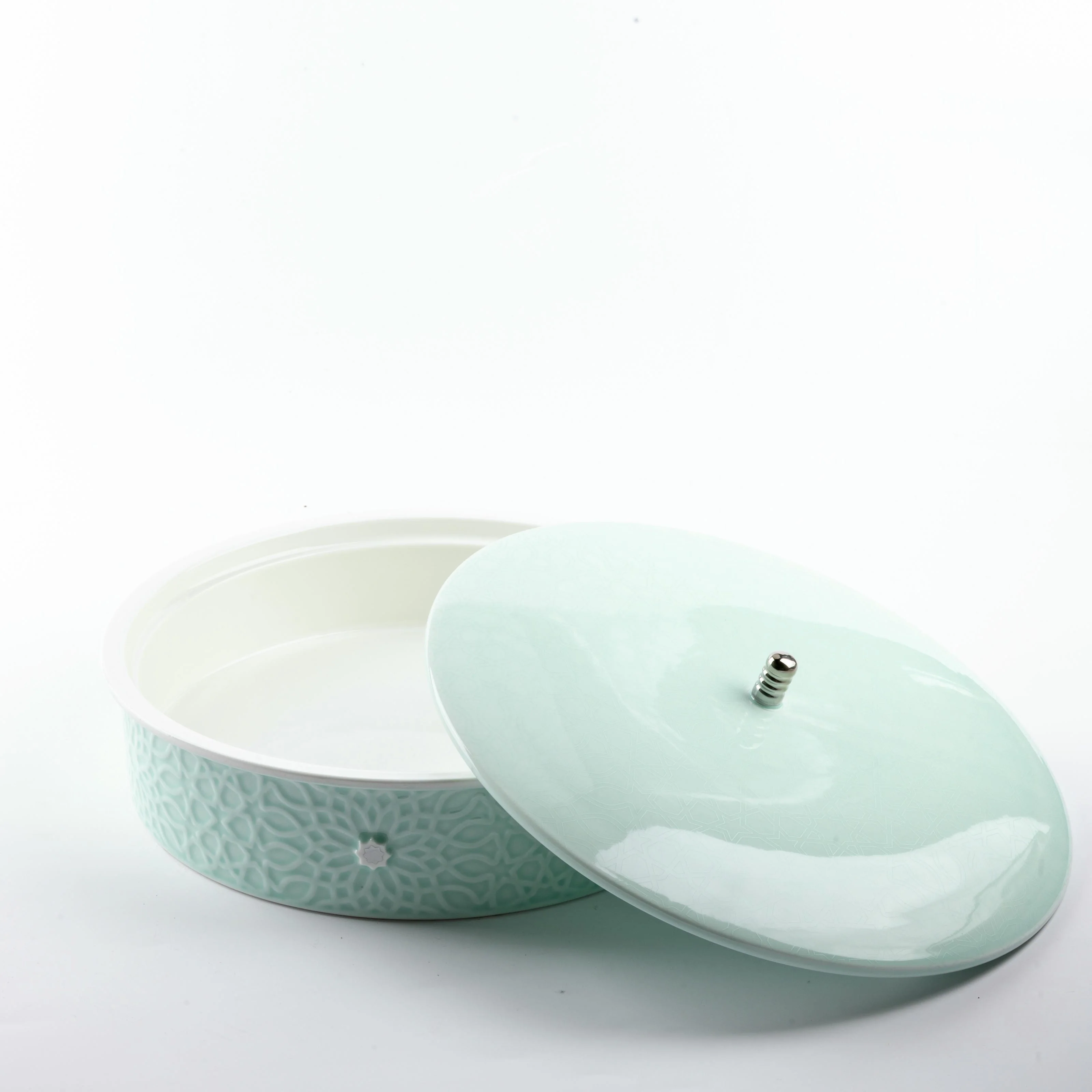 Asala - Large Decorative Canister - Teal & Silver - Image 4
