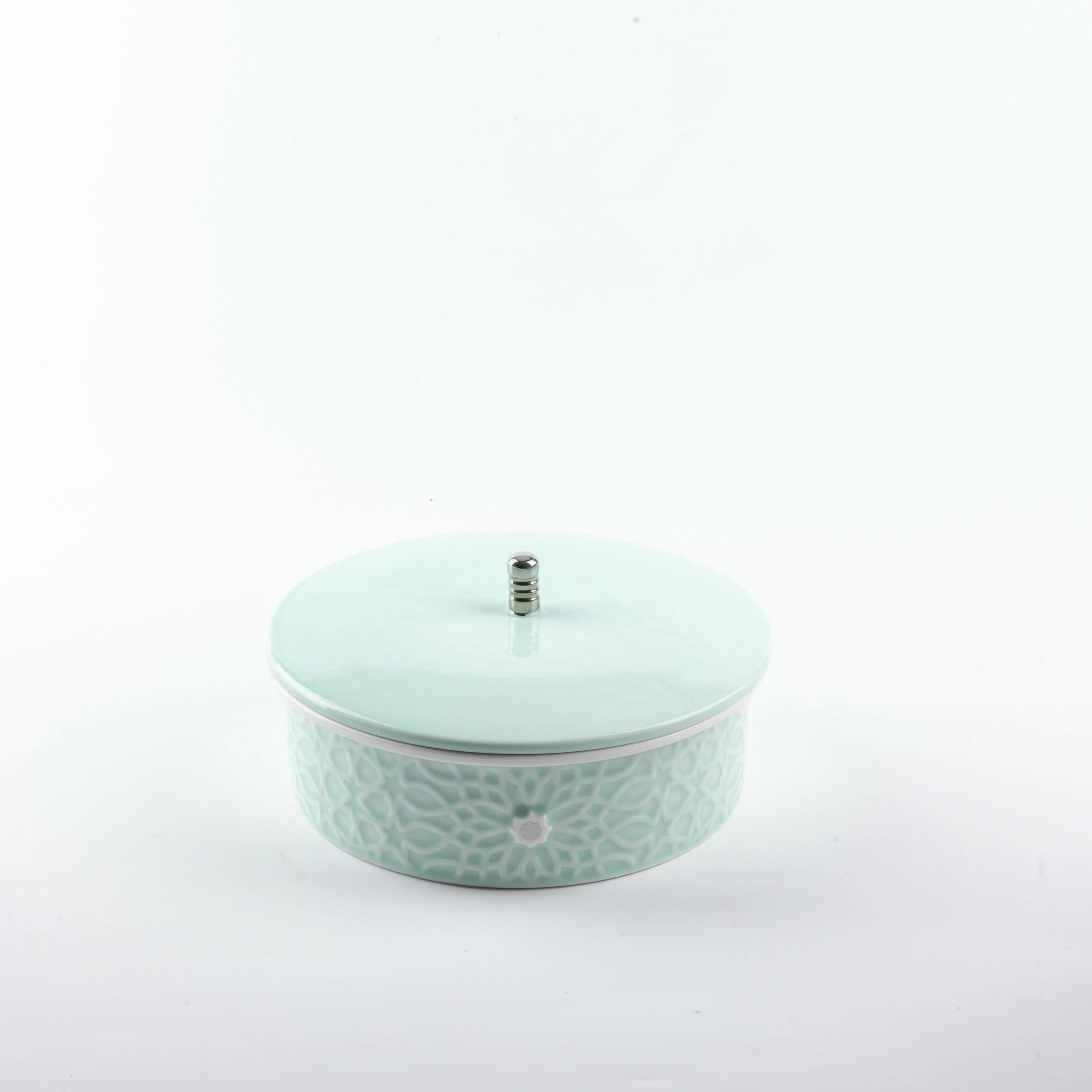 Asala - Medium Decorative Canister - Teal & Silver - Image 3