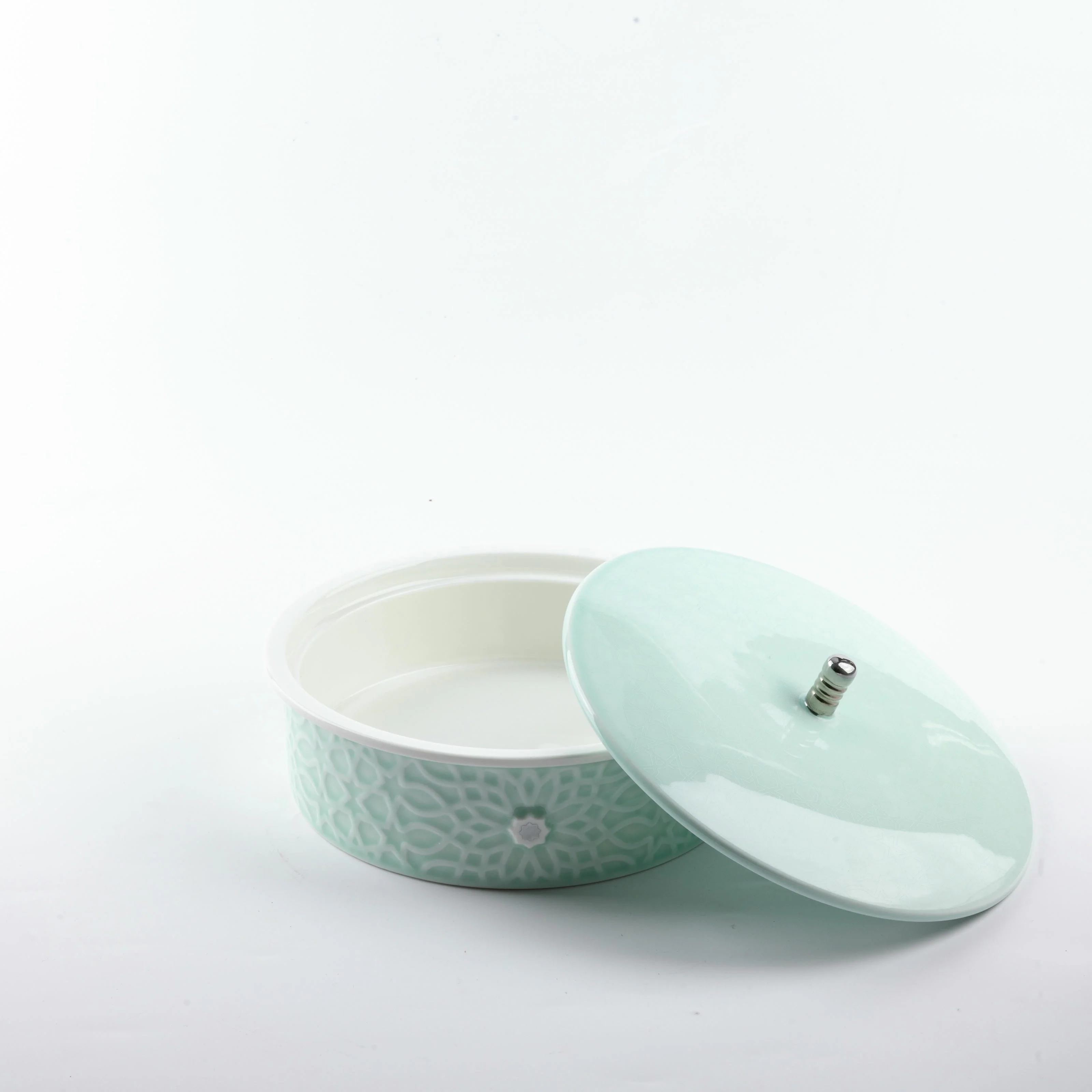 Asala - Medium Decorative Canister - Teal & Silver - Image 4