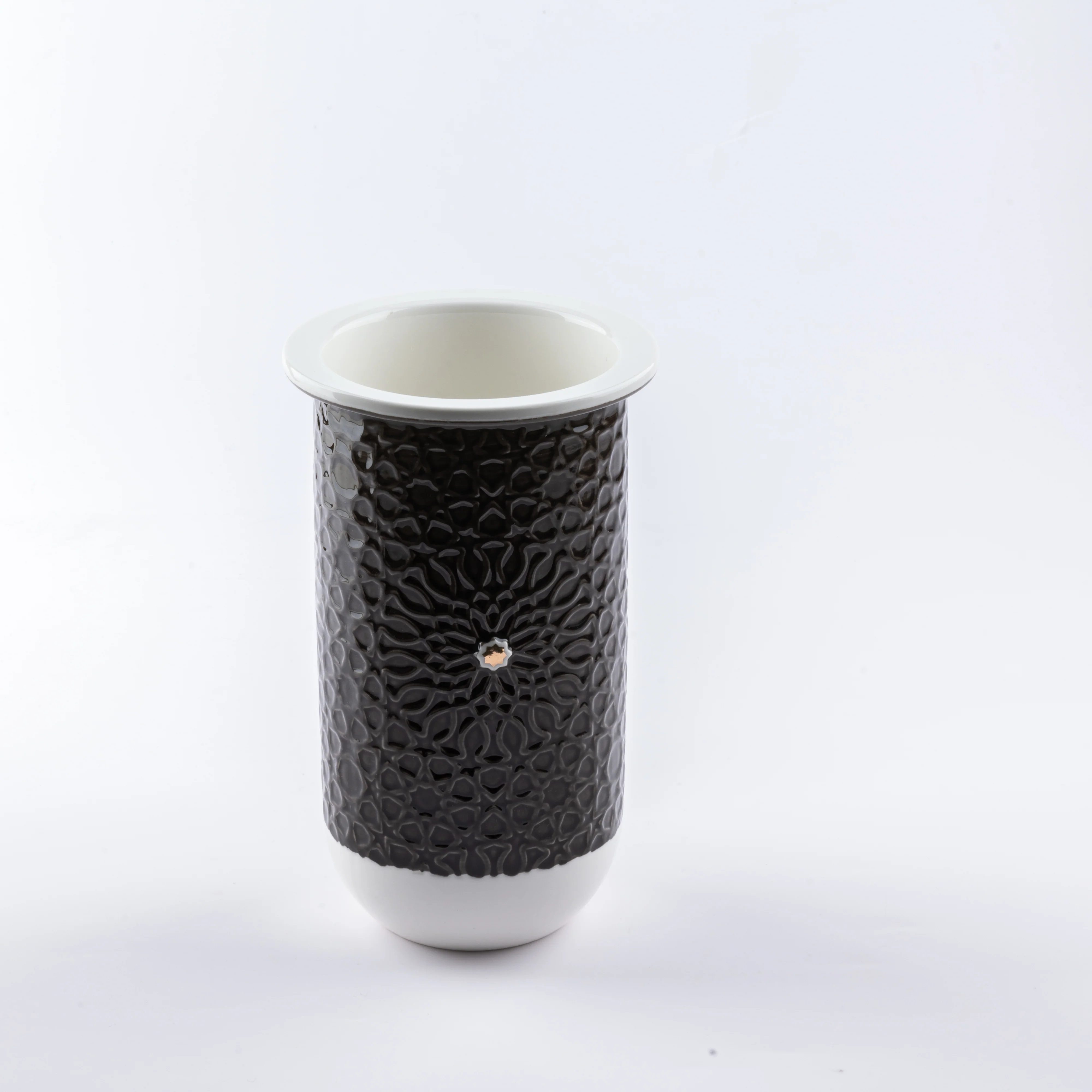 Asala - Medium Decorative Vase - Black  & Gold - Image 3