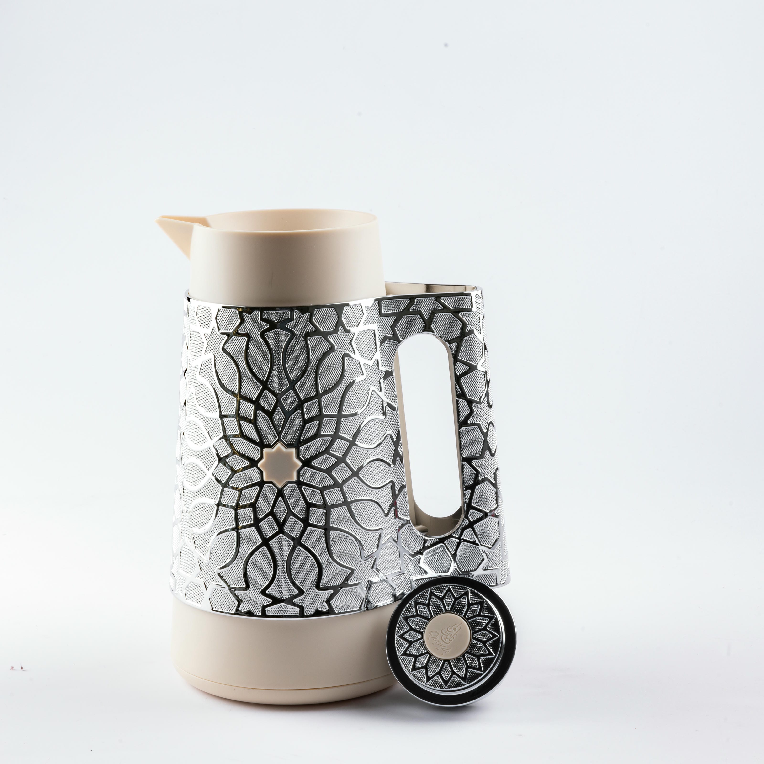 Asala - Vacuum Flask / Thermos - Beige & Silver - Image 7