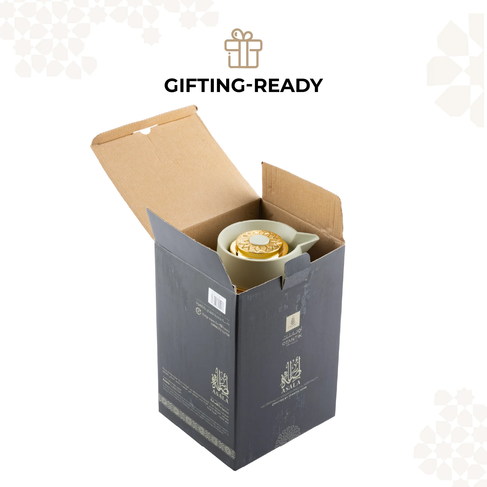 Asala - Vacuum Flask / Thermos - Olive Green & Gold - Image 7