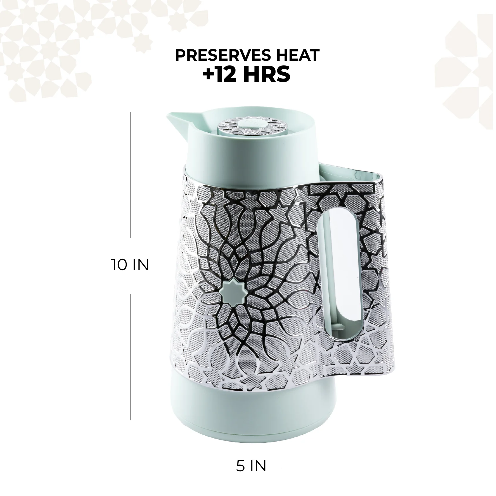 Asala - Vacuum Flask / Thermos - Teal & Silver - Image 4