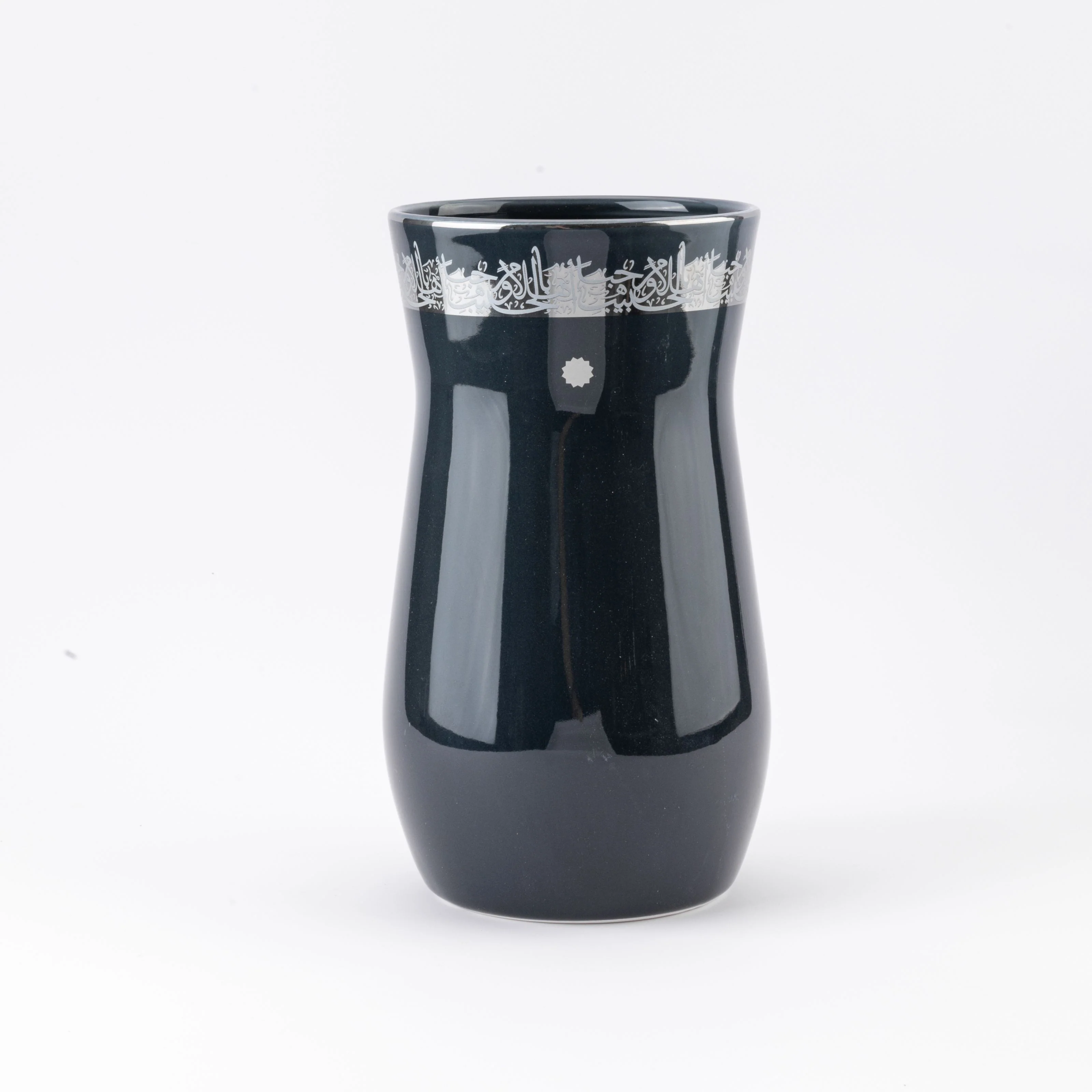 Atheer - Large Decorative Vase - Dark Blue & Silver - Image 4