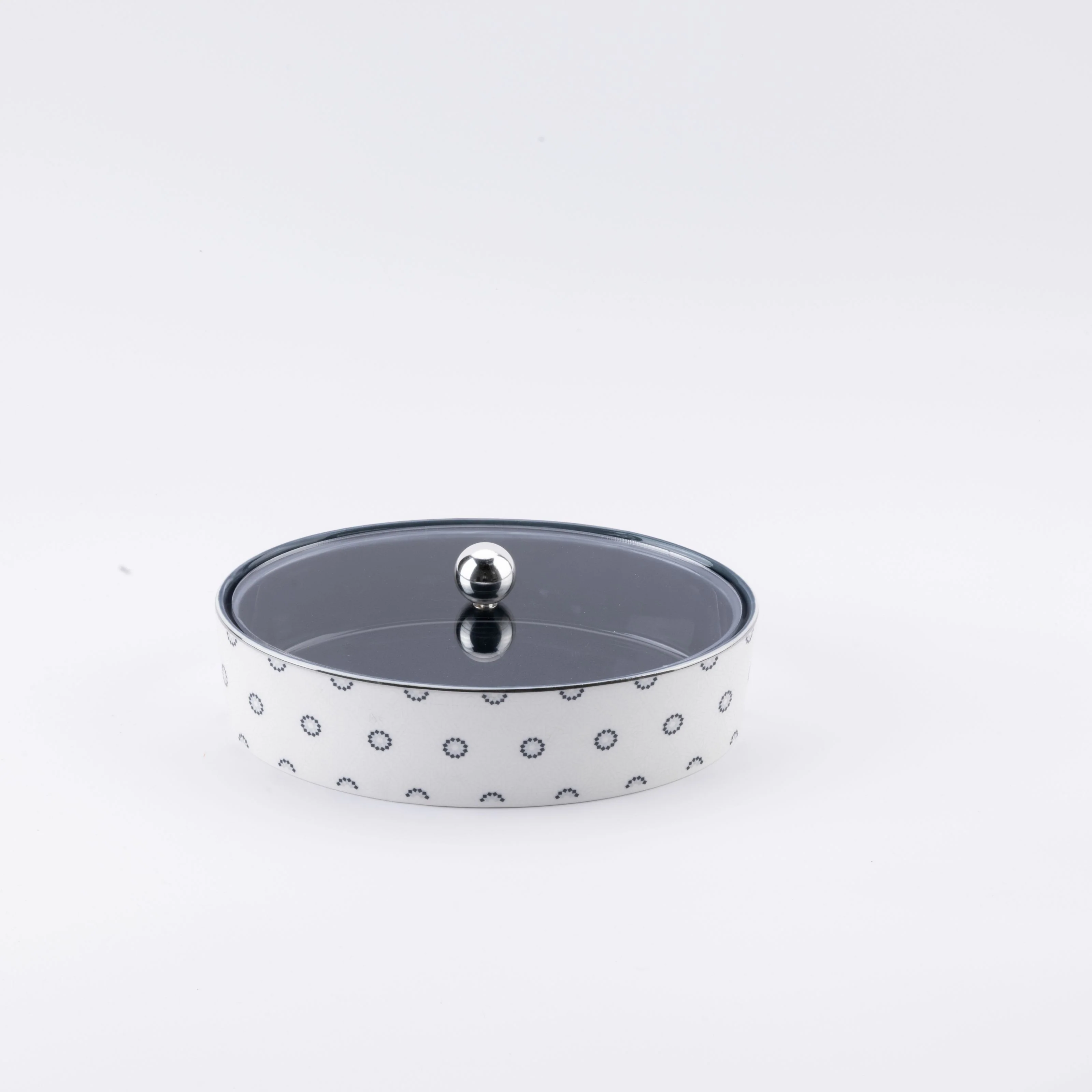 Atheer - Medium Decorative Canister - Dark Blue & Silver - Image 3