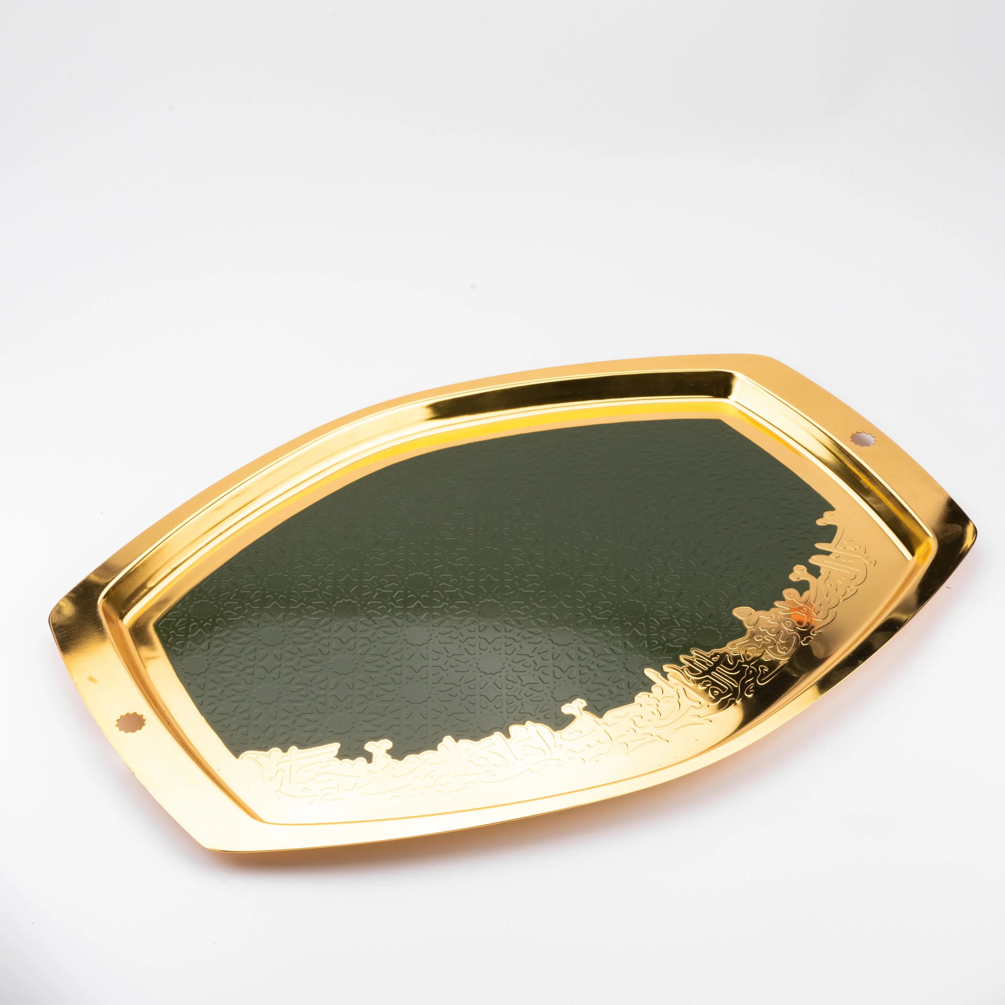 Atheer - Serving Tray - Olive Green & Gold - Image 2