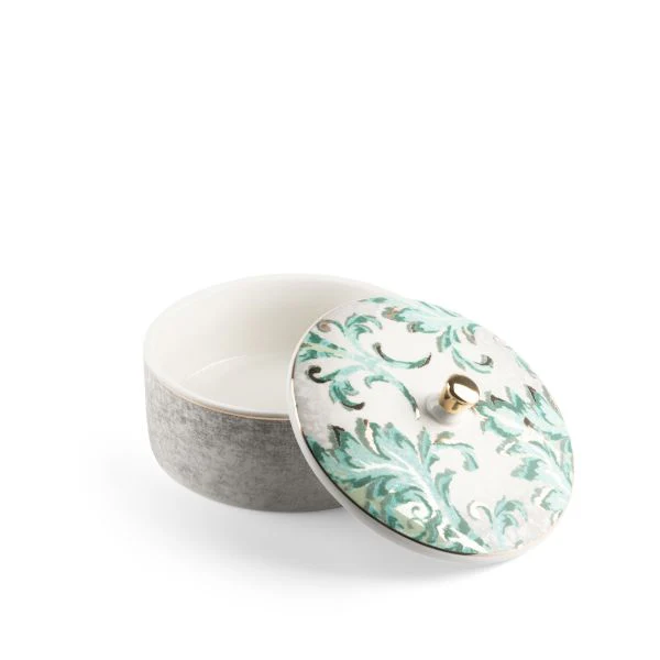 Classy Harir - Decorative Small Canister/Server - Green & Gold - Image 4