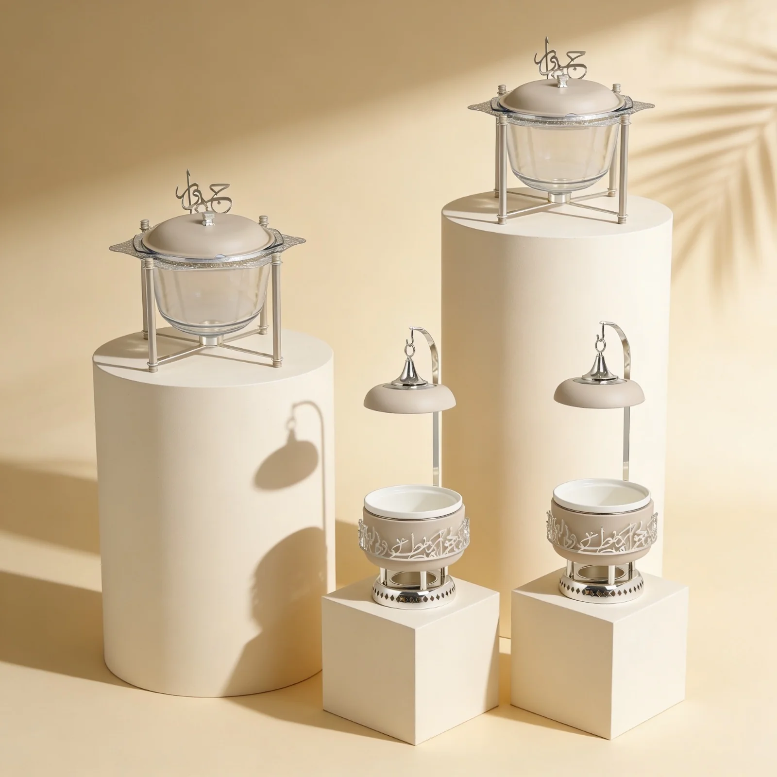 Ultimate Deluxe Hosting Buffet Set – Beige & Silver