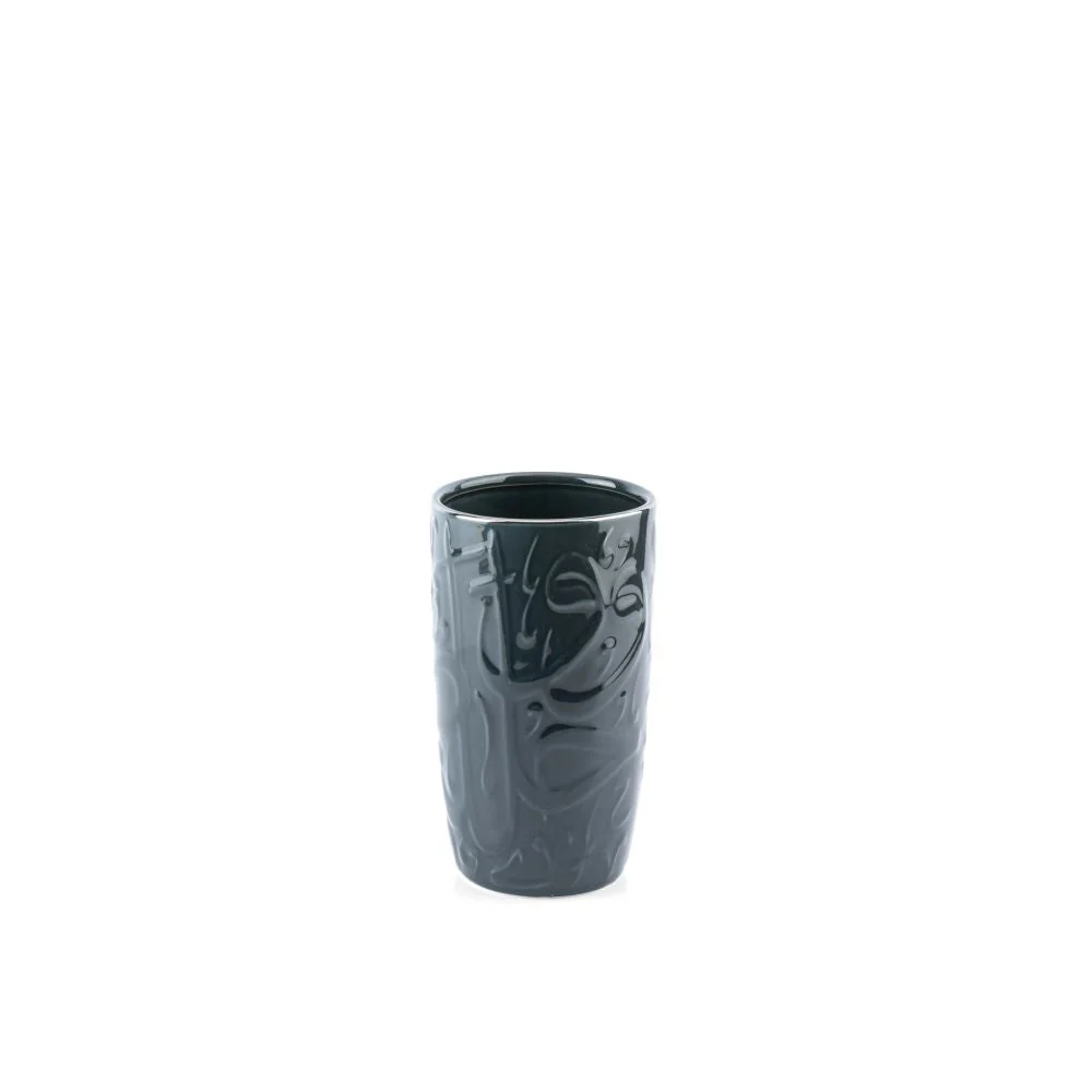Diwan - Medium Decorative Vase  - Dark Blue & Silver - Image 3