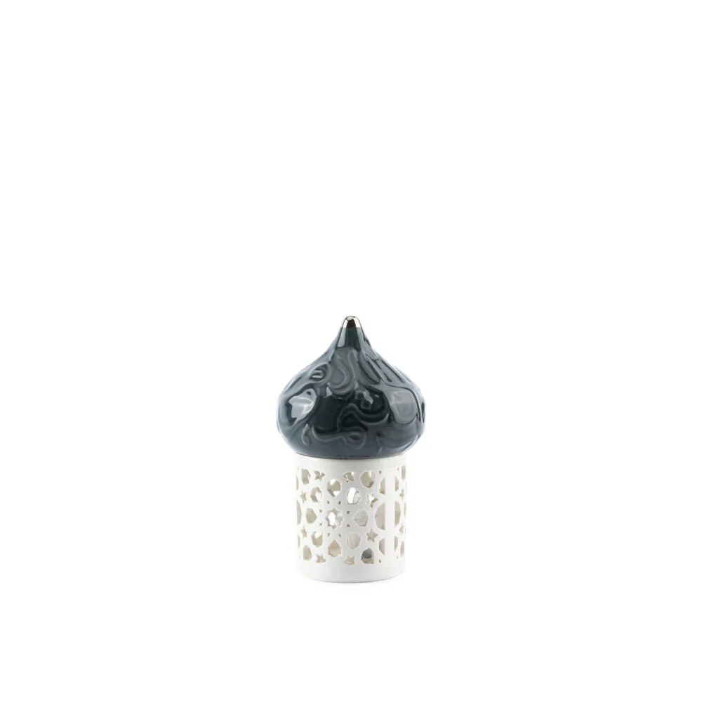 Diwan - Small Lantern Candle Holder - Dark Blue & Silver - Image 3