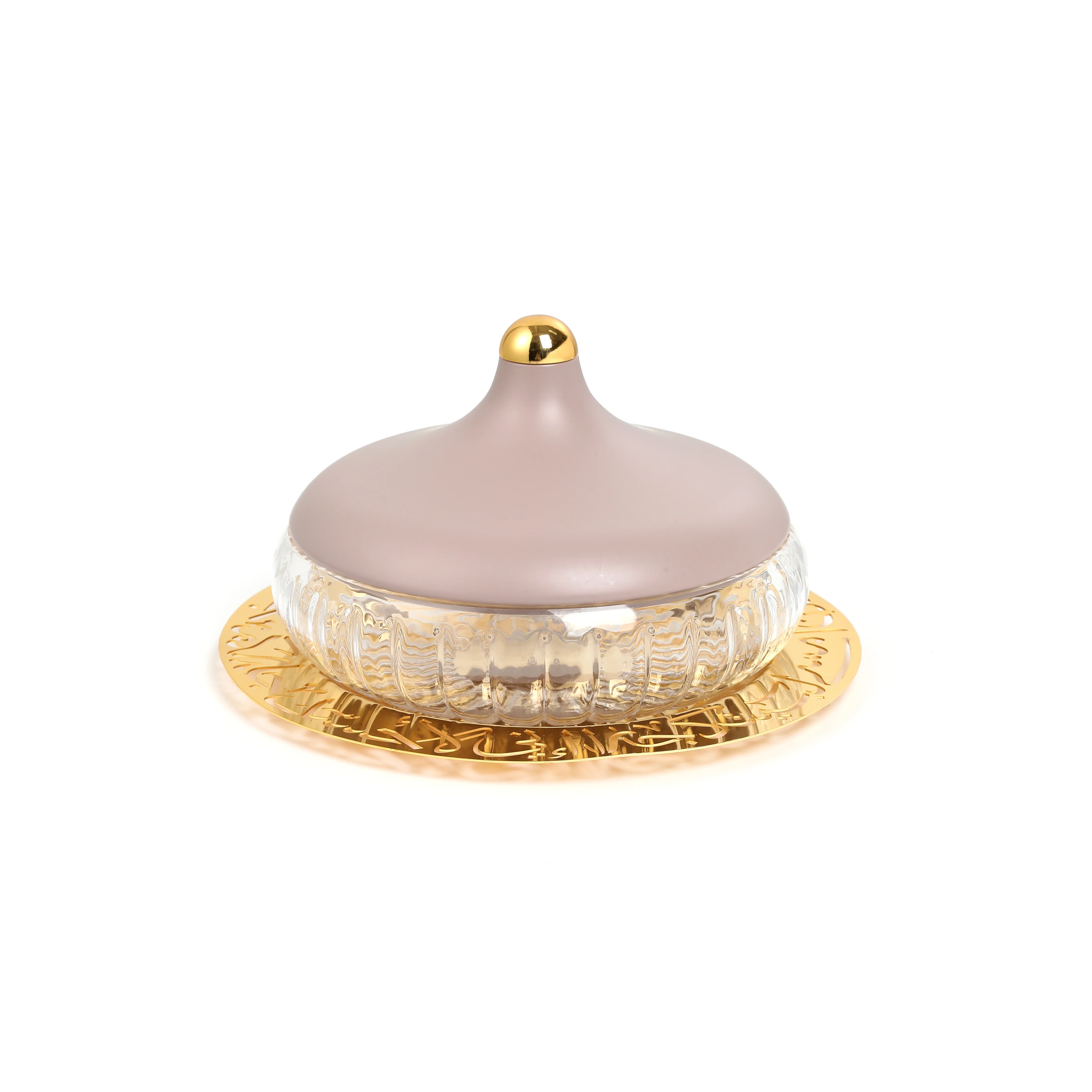 Jiwar - Medium Engraved Date & Dessert Centerpiece - Lavender & Gold - Image 4