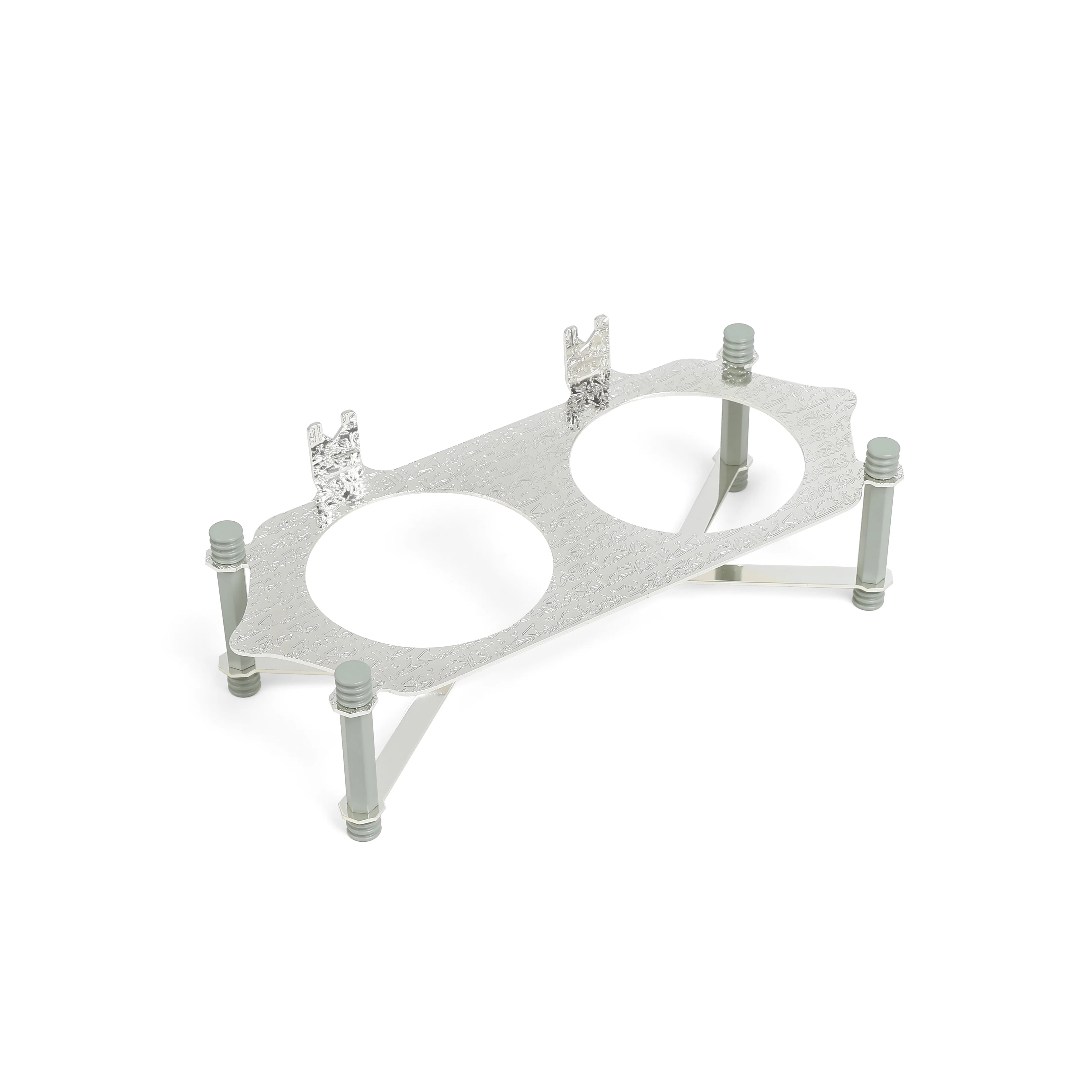Jiwar - Dual Elegant Nut Serving Set with Engraved  Base - Mint Green & Silver - Image 5