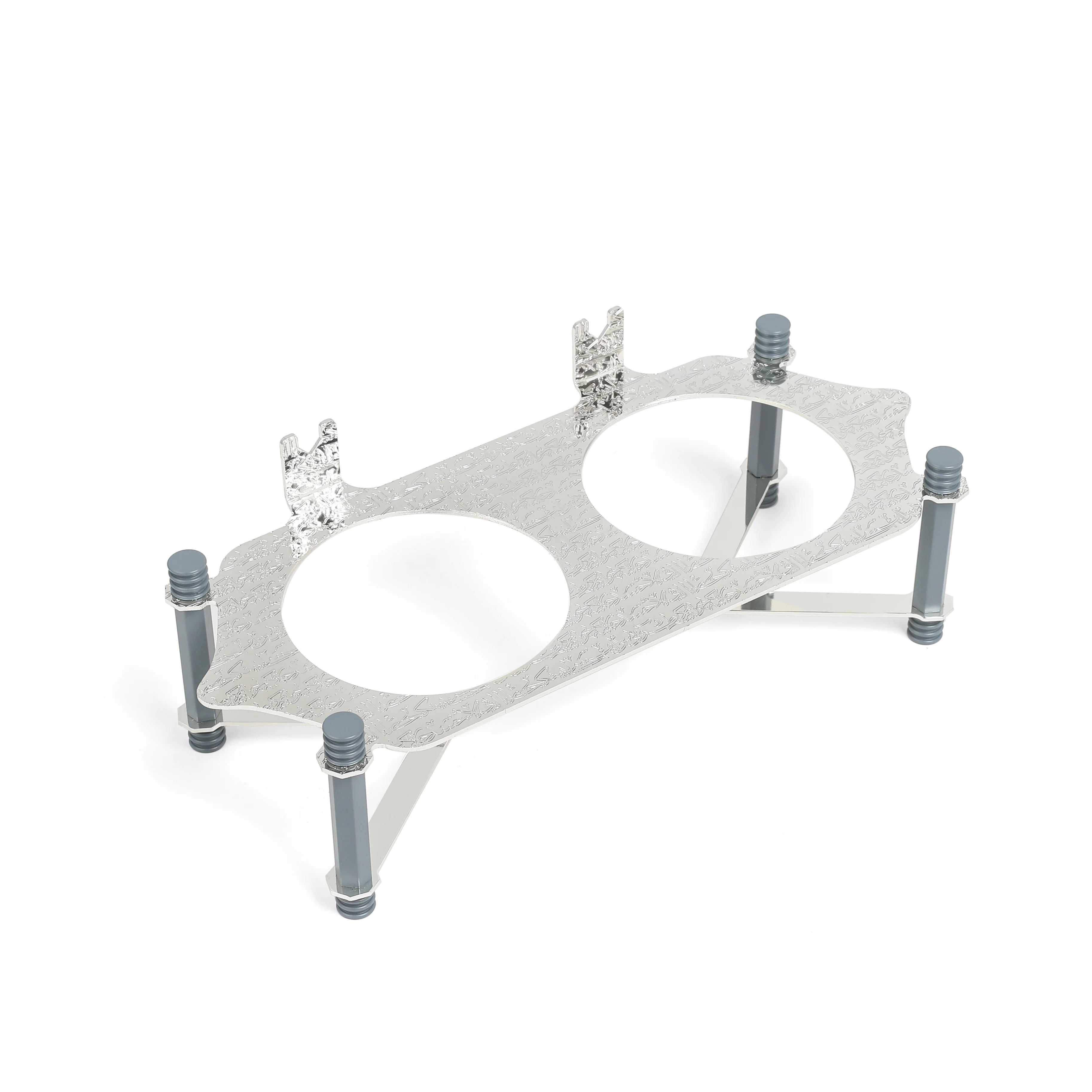 Jiwar - Dual Elegant Nut Serving Set with Engraved - Haze Blue & Silver - Image 5
