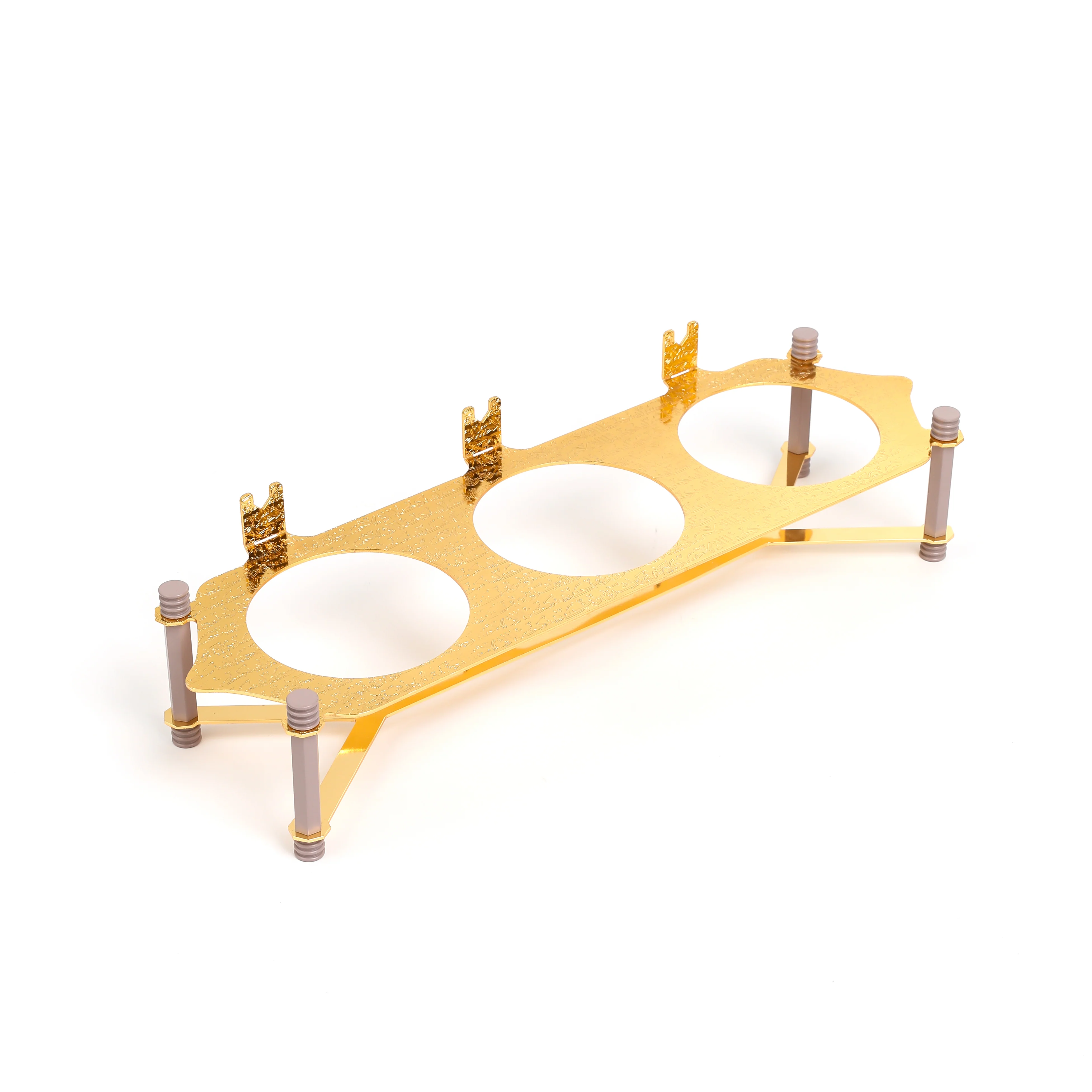 Jiwar - Triple Elegant Nut Serving Set with Engraved  Base - Lavender & Gold - Image 5
