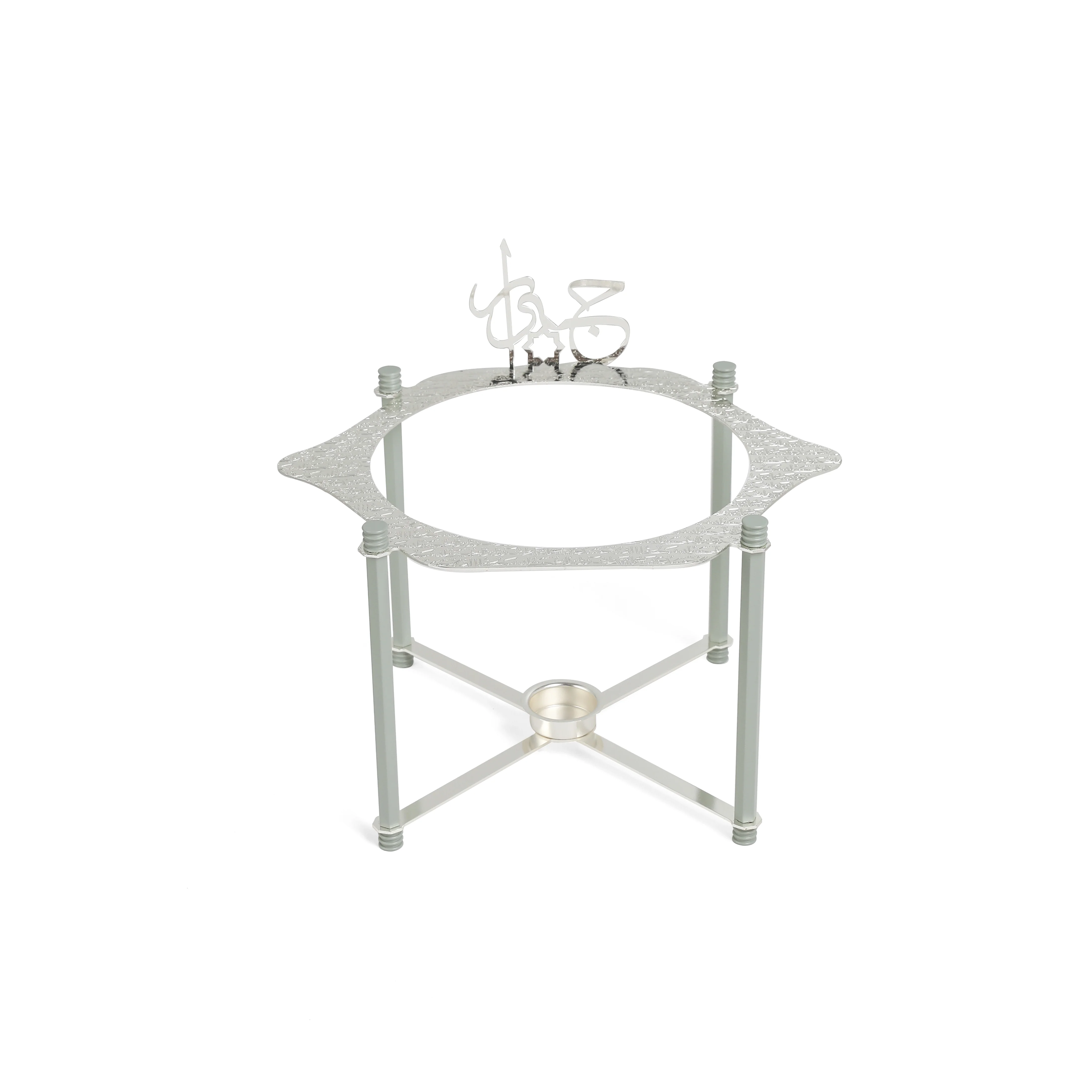 Jiwar - Deluxe Gold Engraved Soup Buffet - Mint Green & Silver - Image 5
