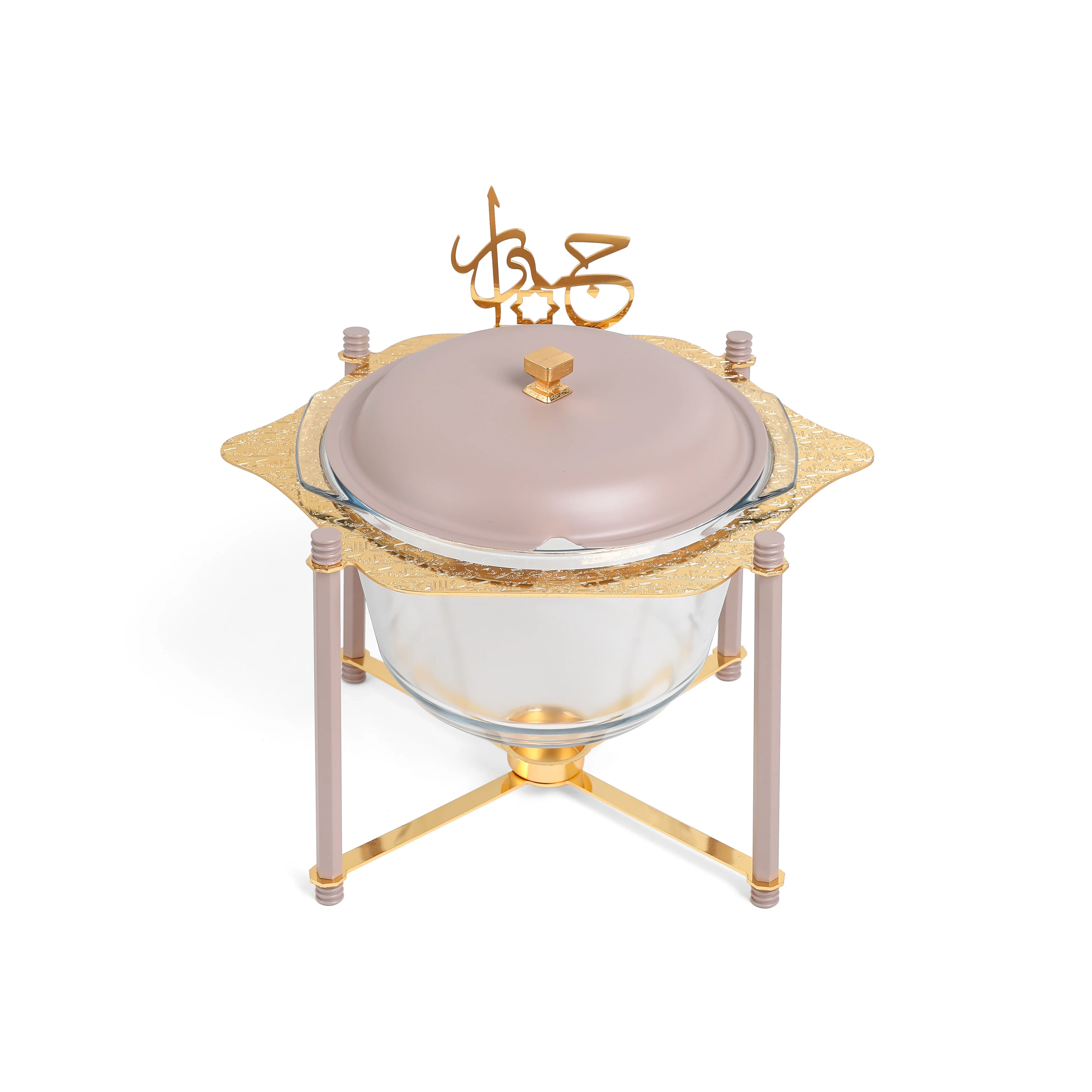 Jiwar - Deluxe Gold Engraved Soup Buffet - Lavender & Gold - Image 4