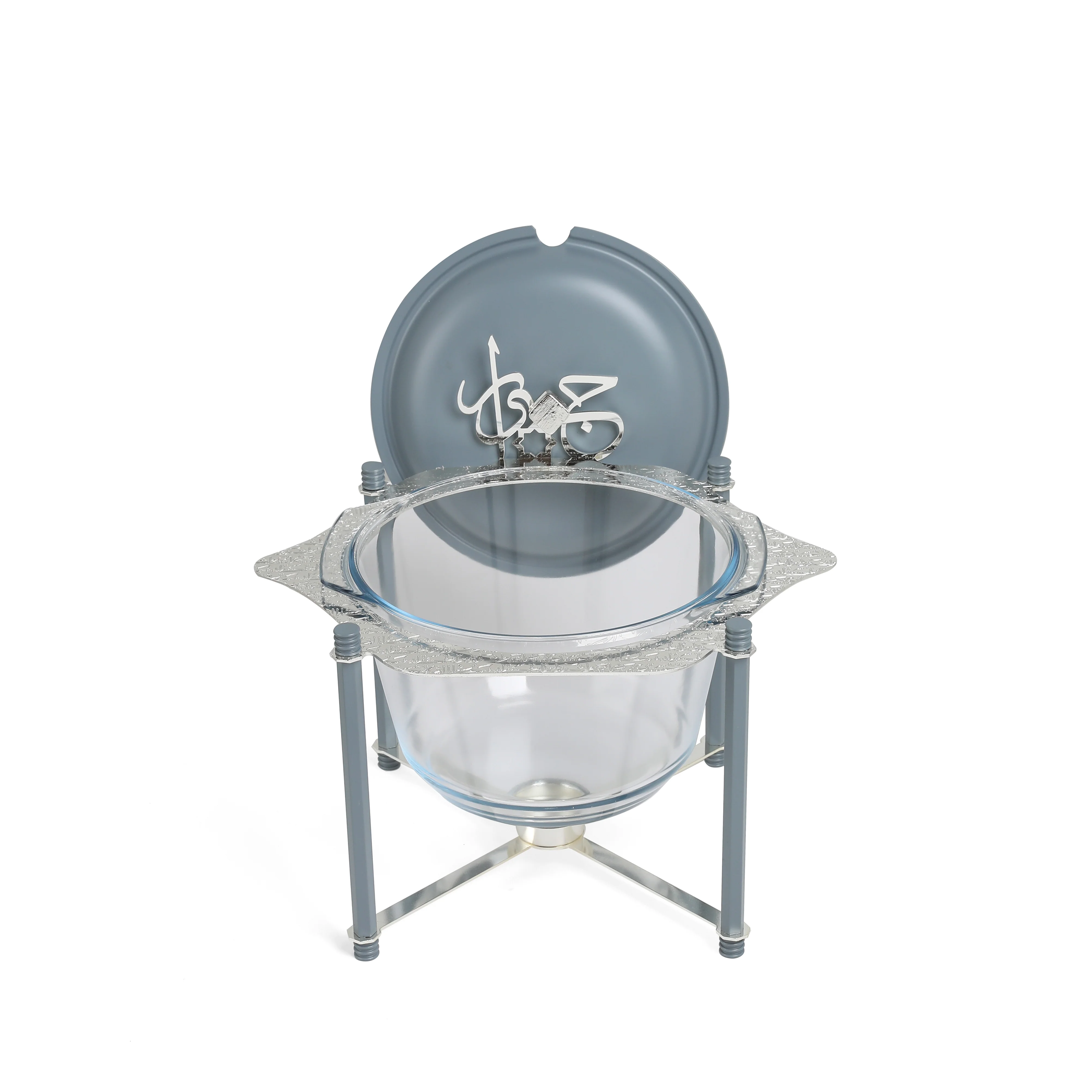 Jiwar - Deluxe Gold Engraved Soup Buffet - Haze BLue &Silver - Image 4