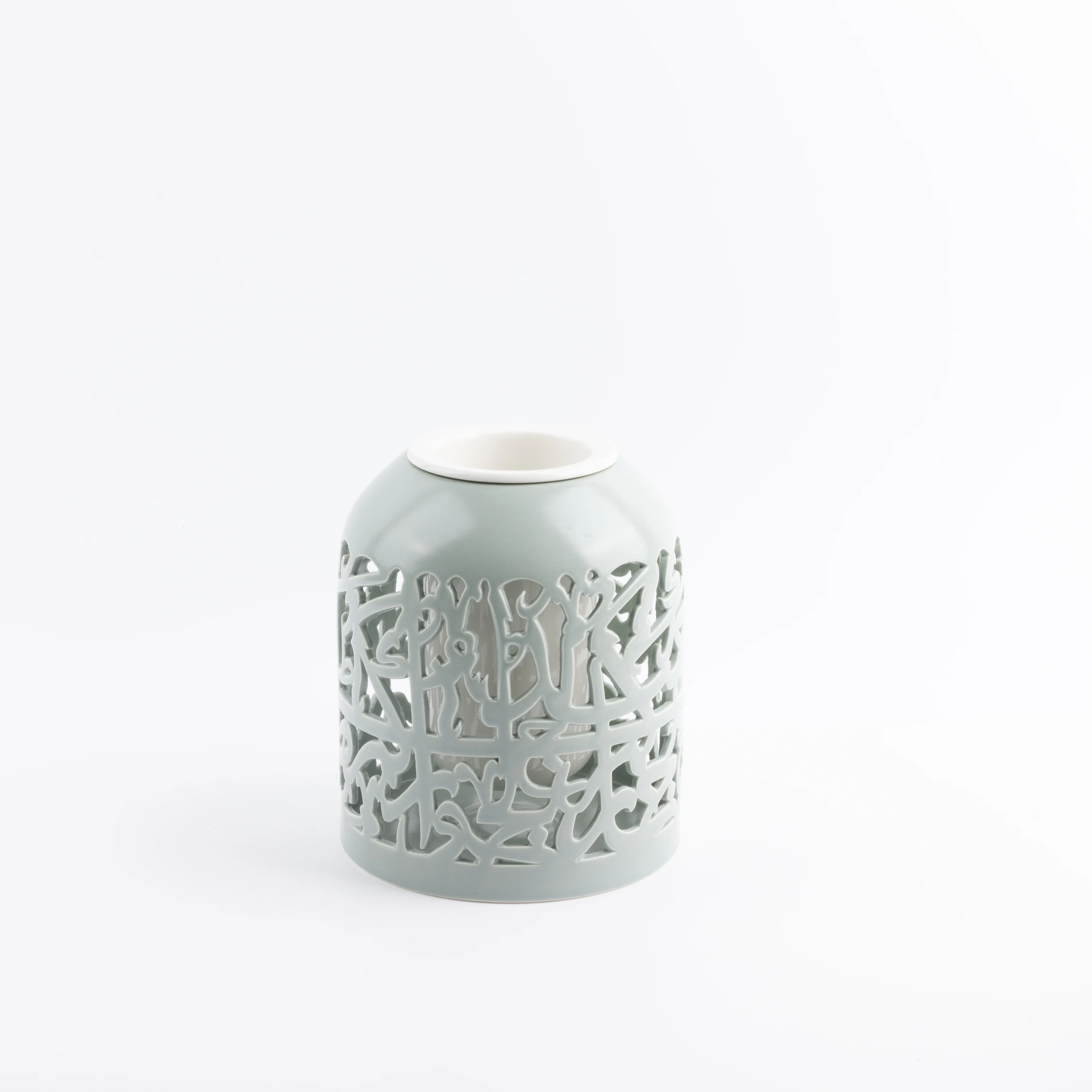 Jiwar - Large Decorative Vase - Mint Green & Silver - Image 3