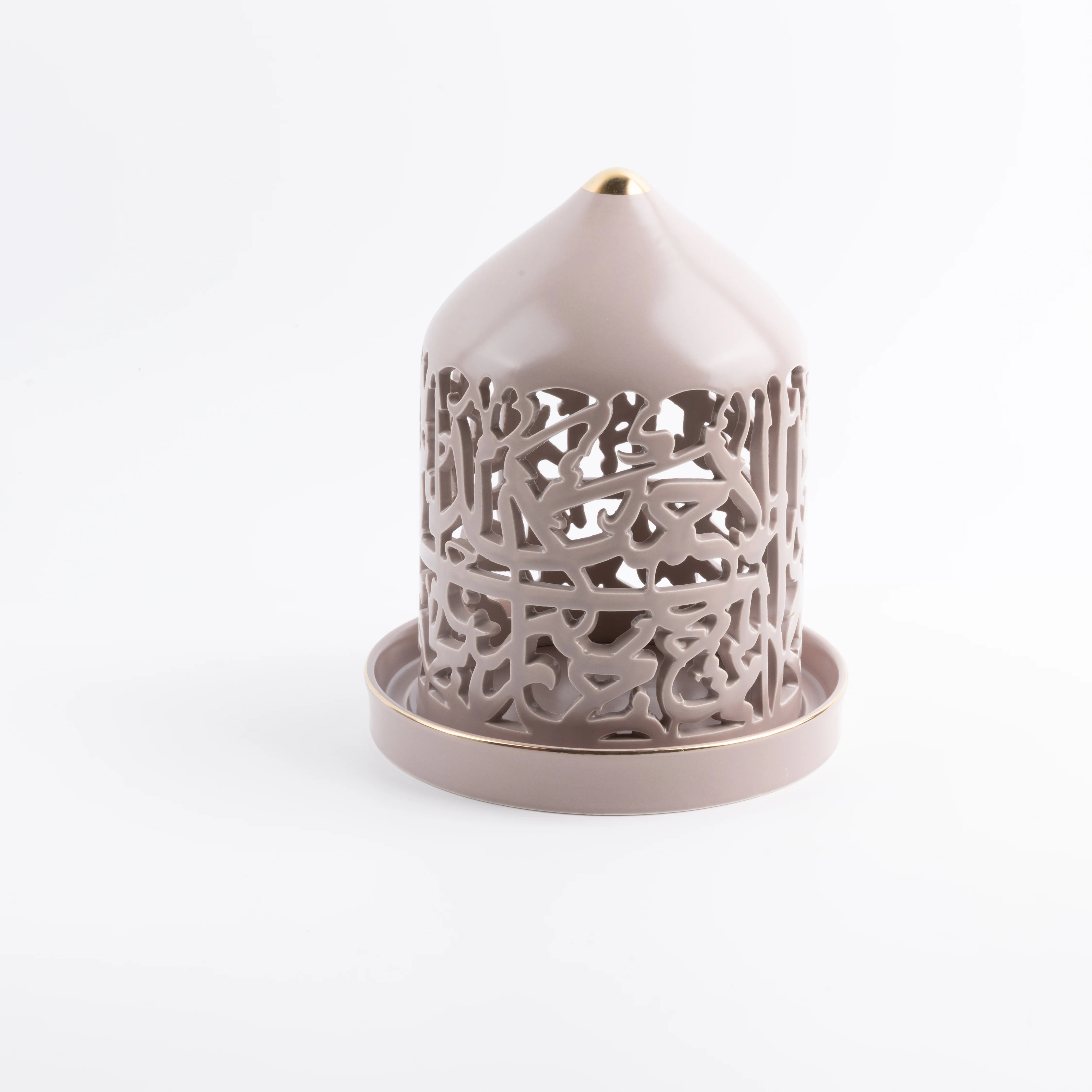 Jiwar - Large Lantern Candle Holder - Lavender & Gold - Image 5
