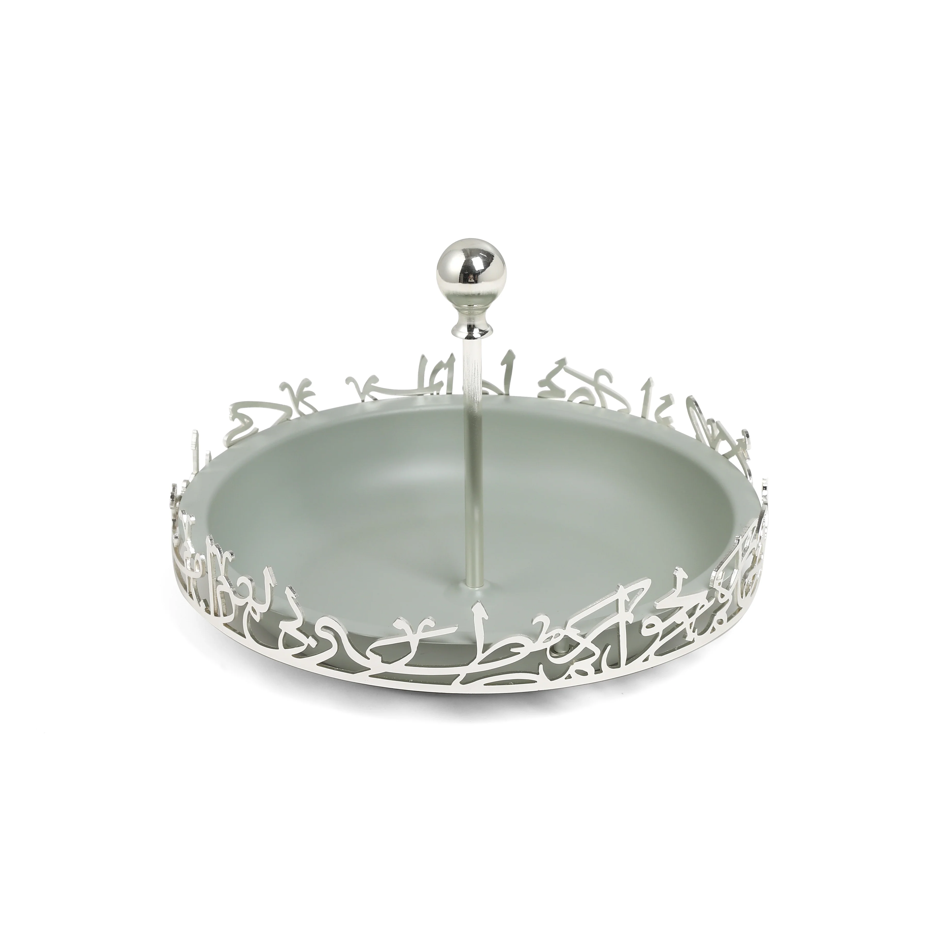 Jiwar - Large Serving Stand - Mint Green & Silver - Image 5