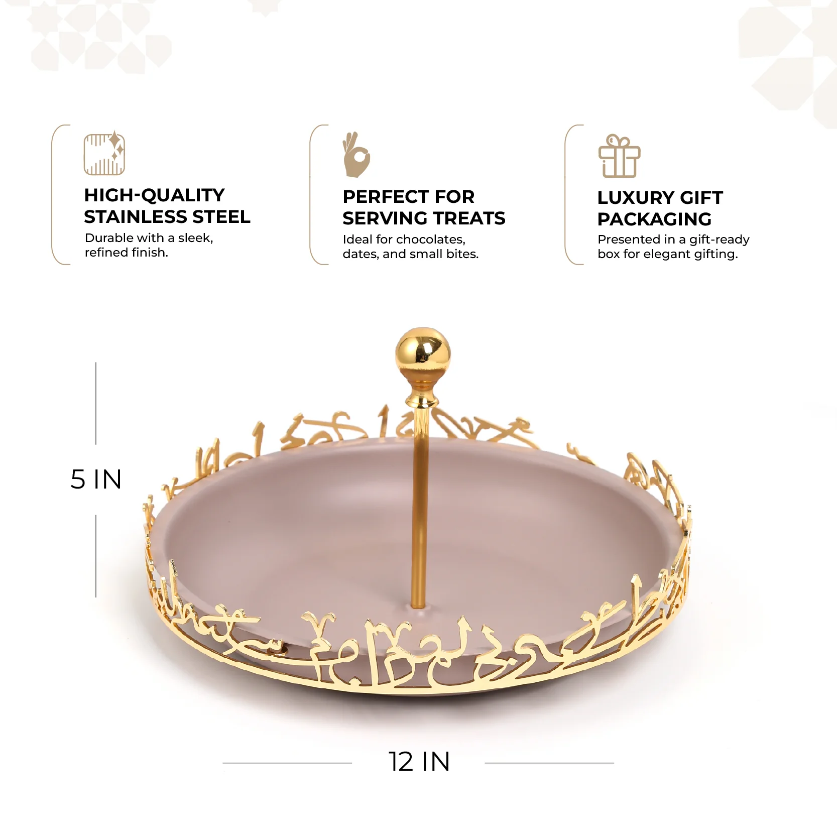 Jiwar - Large Serving Stand - Lavender & Gold - Image 3