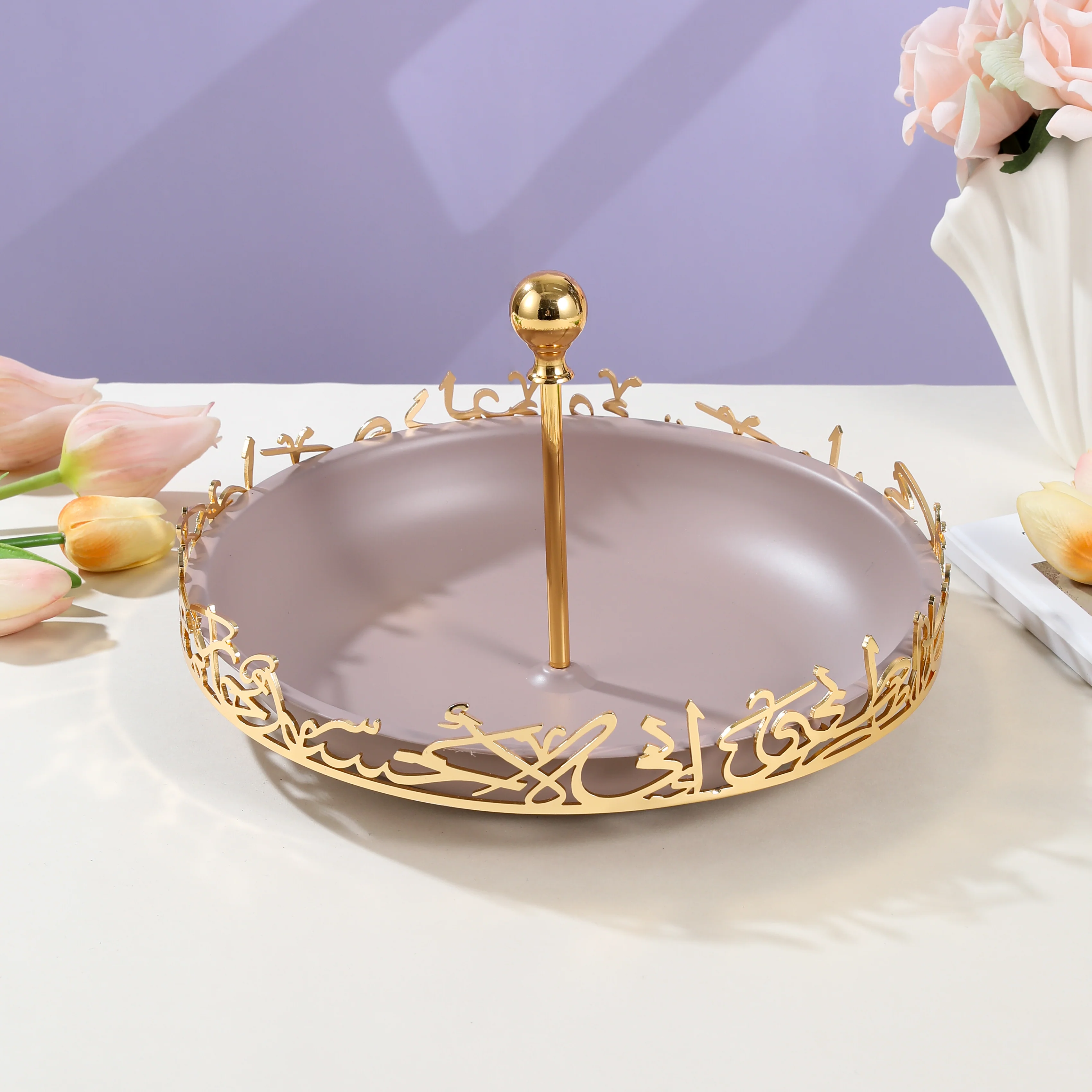 Jiwar - Large Serving Stand - Lavender & Gold - Image 4