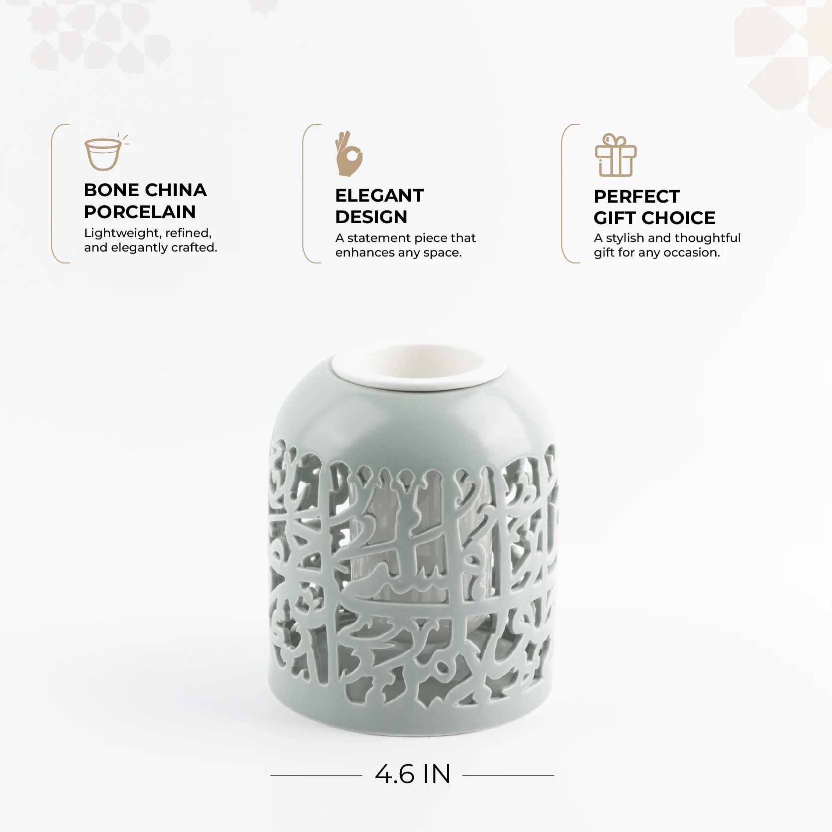 Jiwar - Medium Decorative Vase - Mint Green & Silver - Image 2