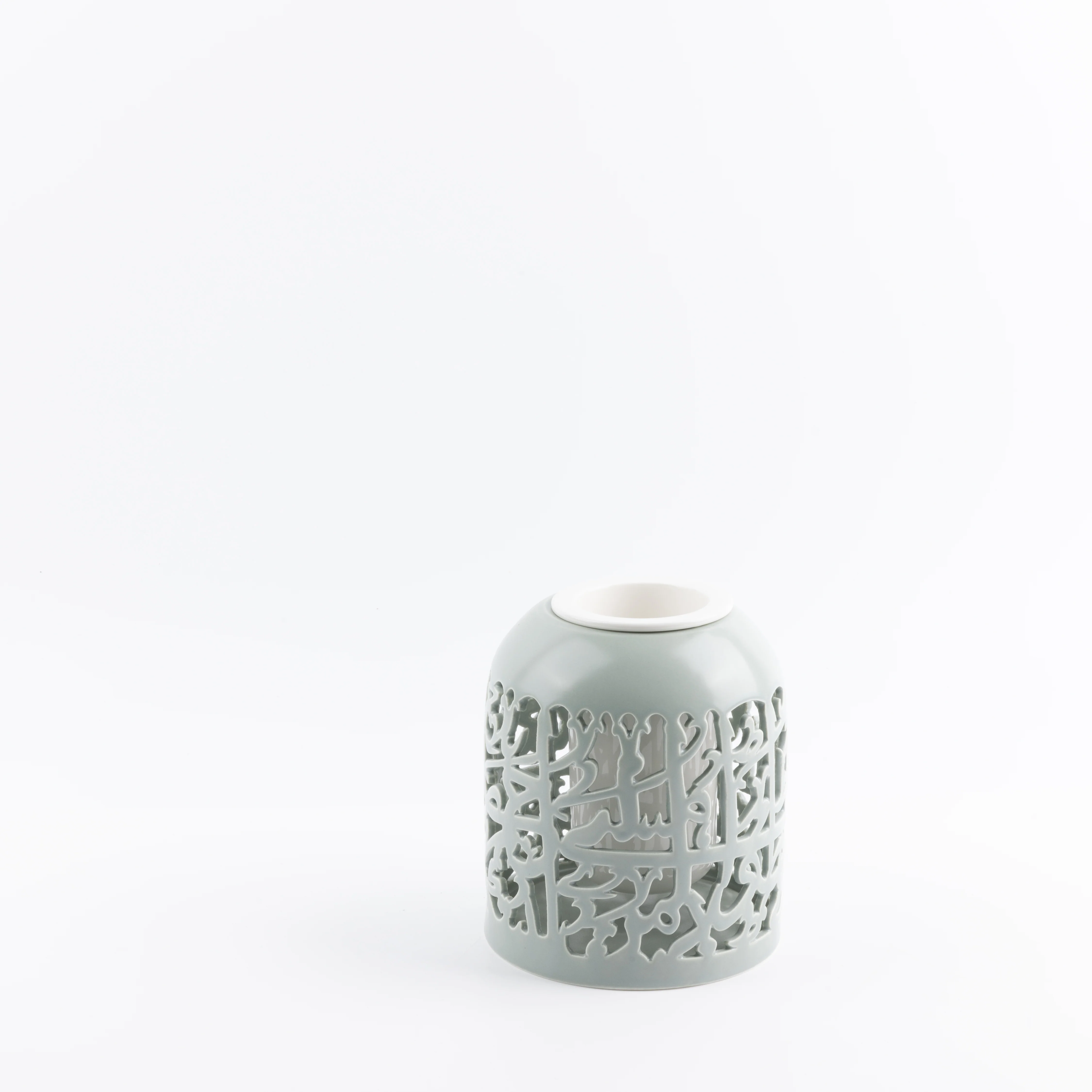 Jiwar - Medium Decorative Vase - Mint Green & Silver - Image 4