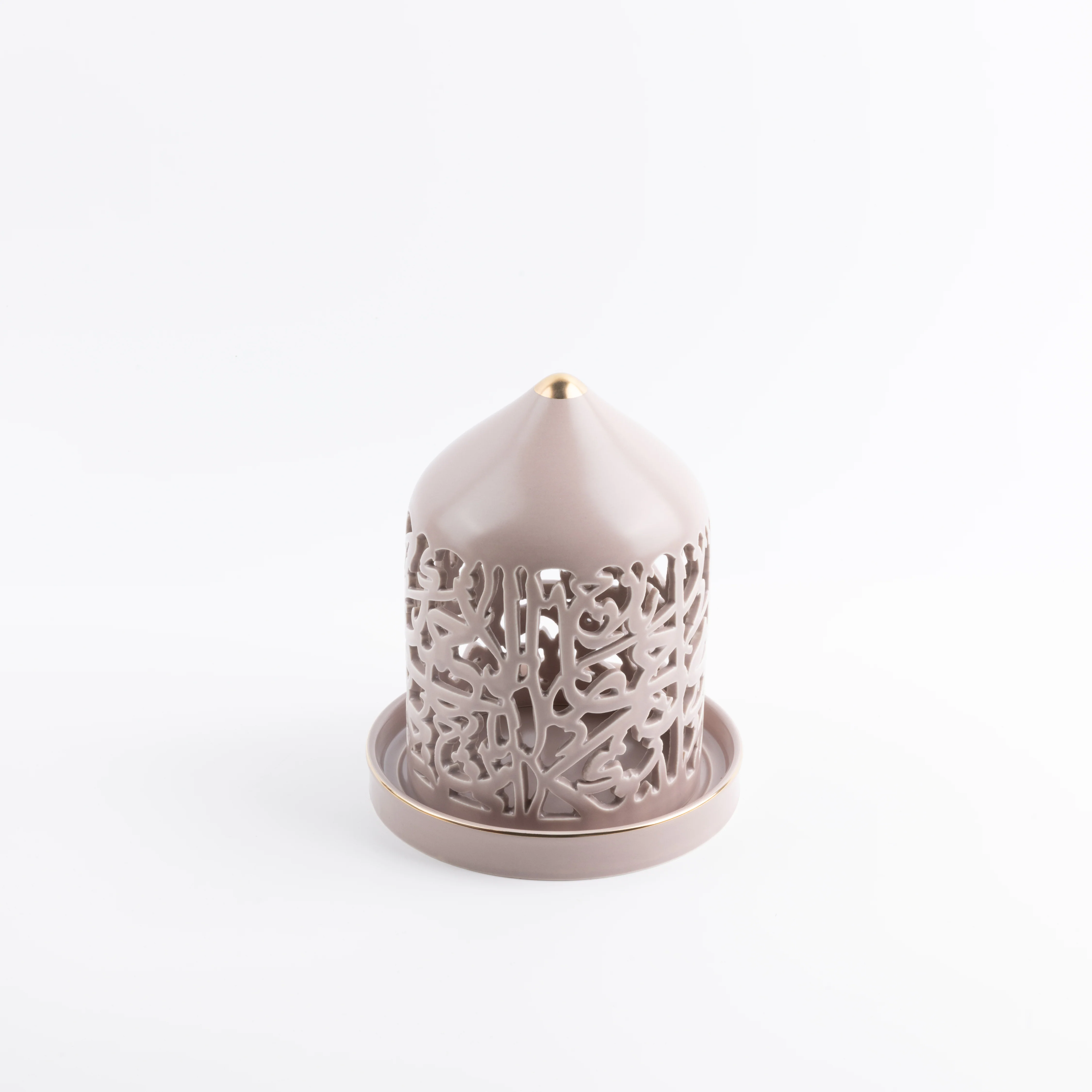 Jiwar - Medium Lantern Candle Holder - Lavender & Gold - Image 4