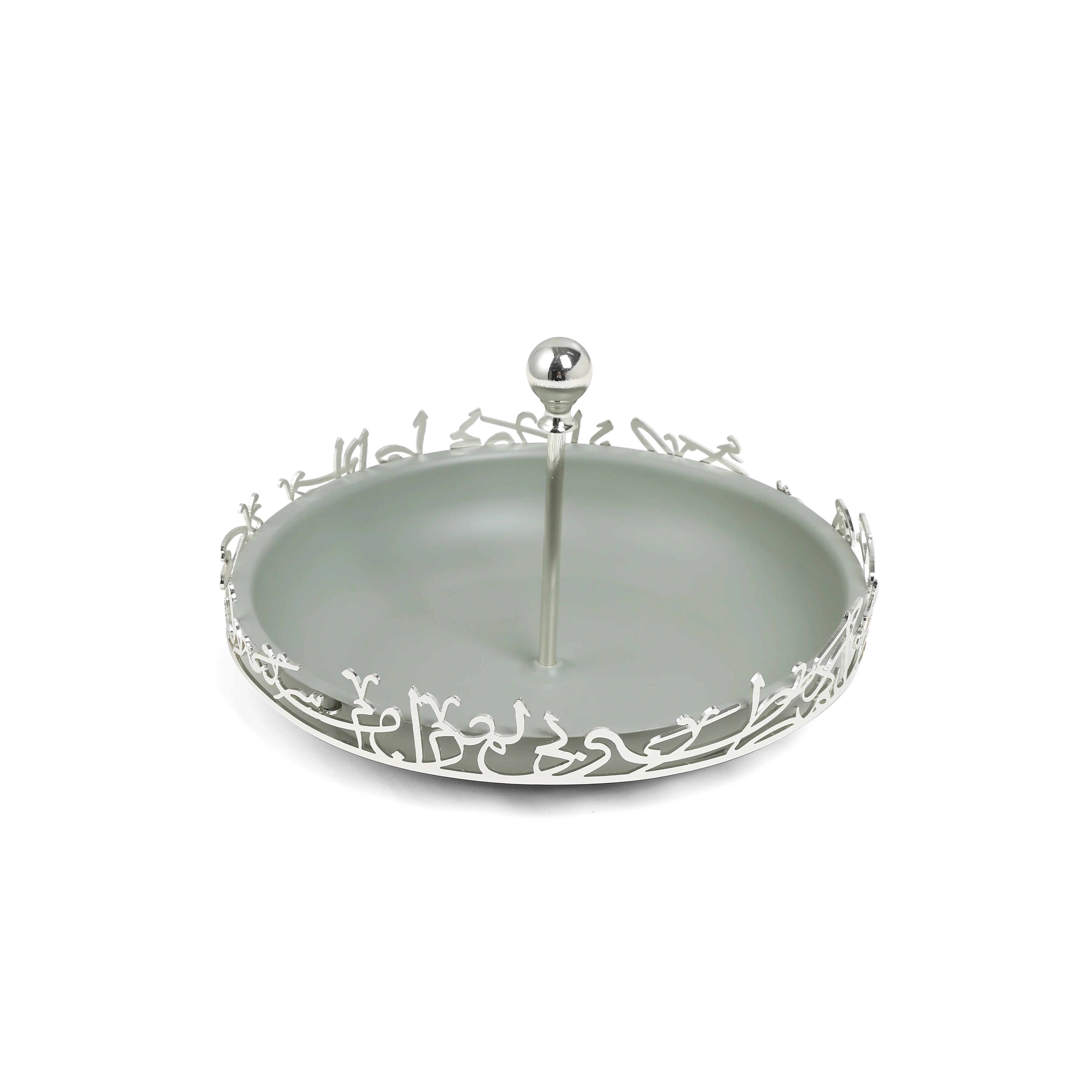 Jiwar - Medium Serving Stand - Mint Green & Silver - Image 5