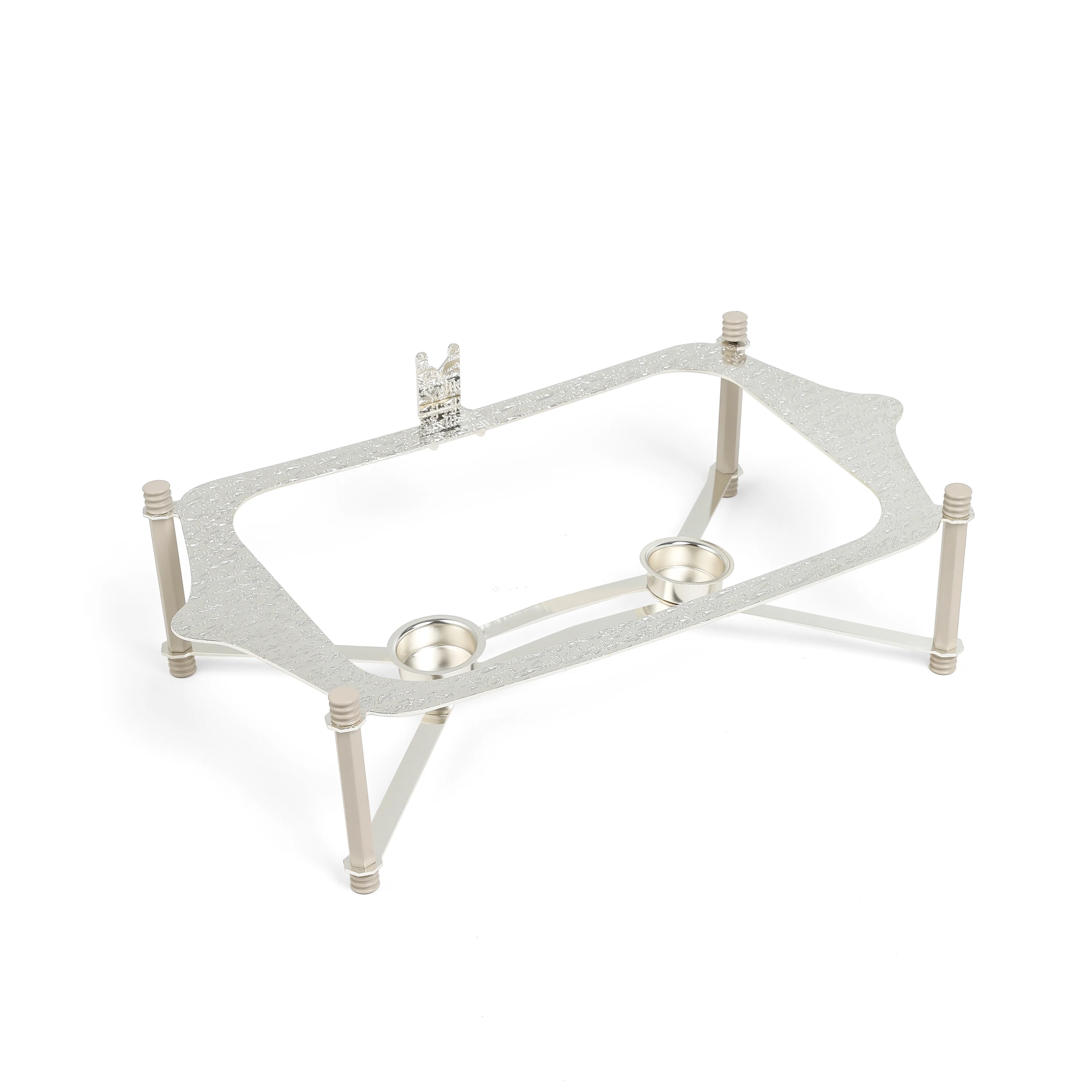 Jiwar - Medium Twin Candle Pyrex Chafer- Beige & Silver - Image 8