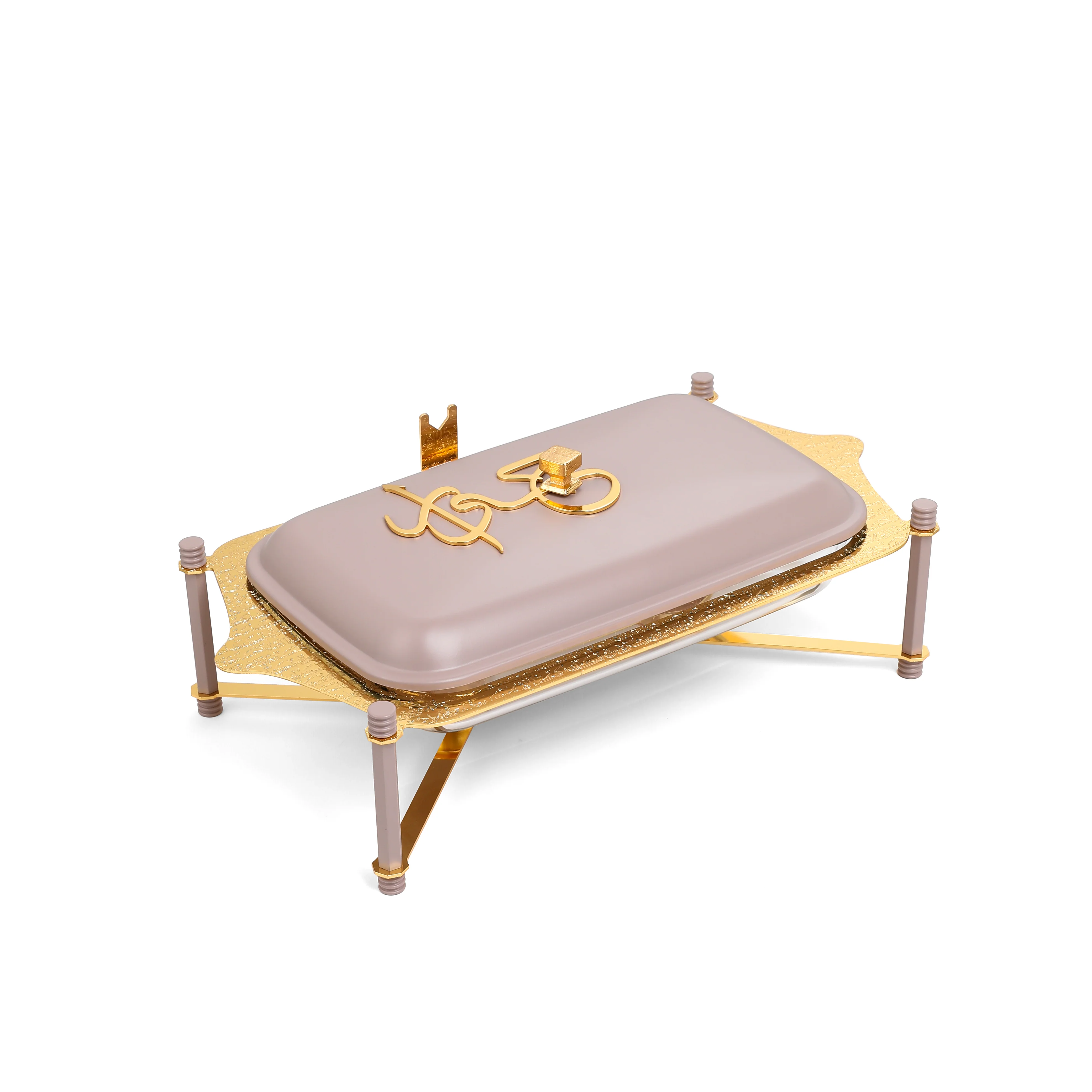 Jiwar - Medium Twin Candle Pyrex Chafer- Lavender & Gold - Image 5