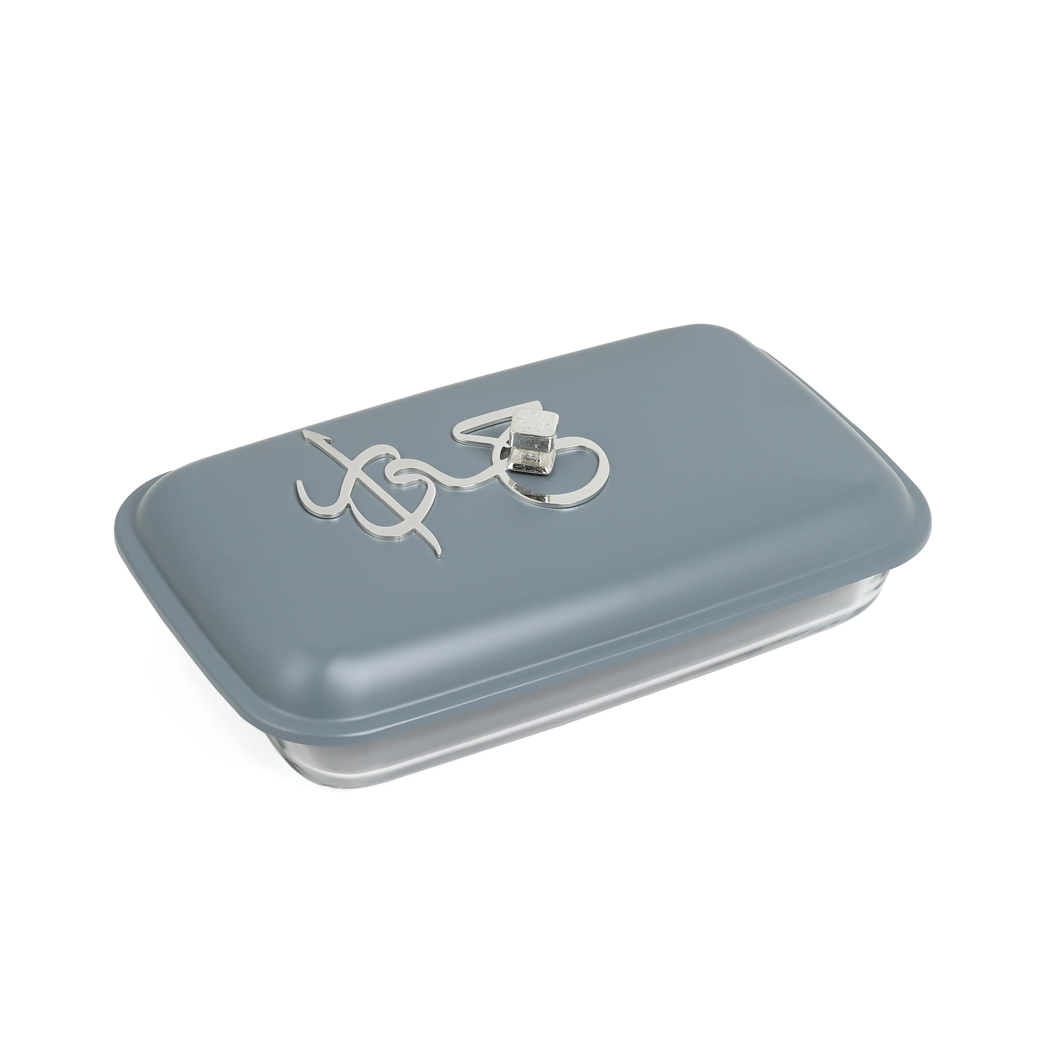 Jiwar - Medium Twin Candle Pyrex Chafer - Haze Blue & Silver - Image 7