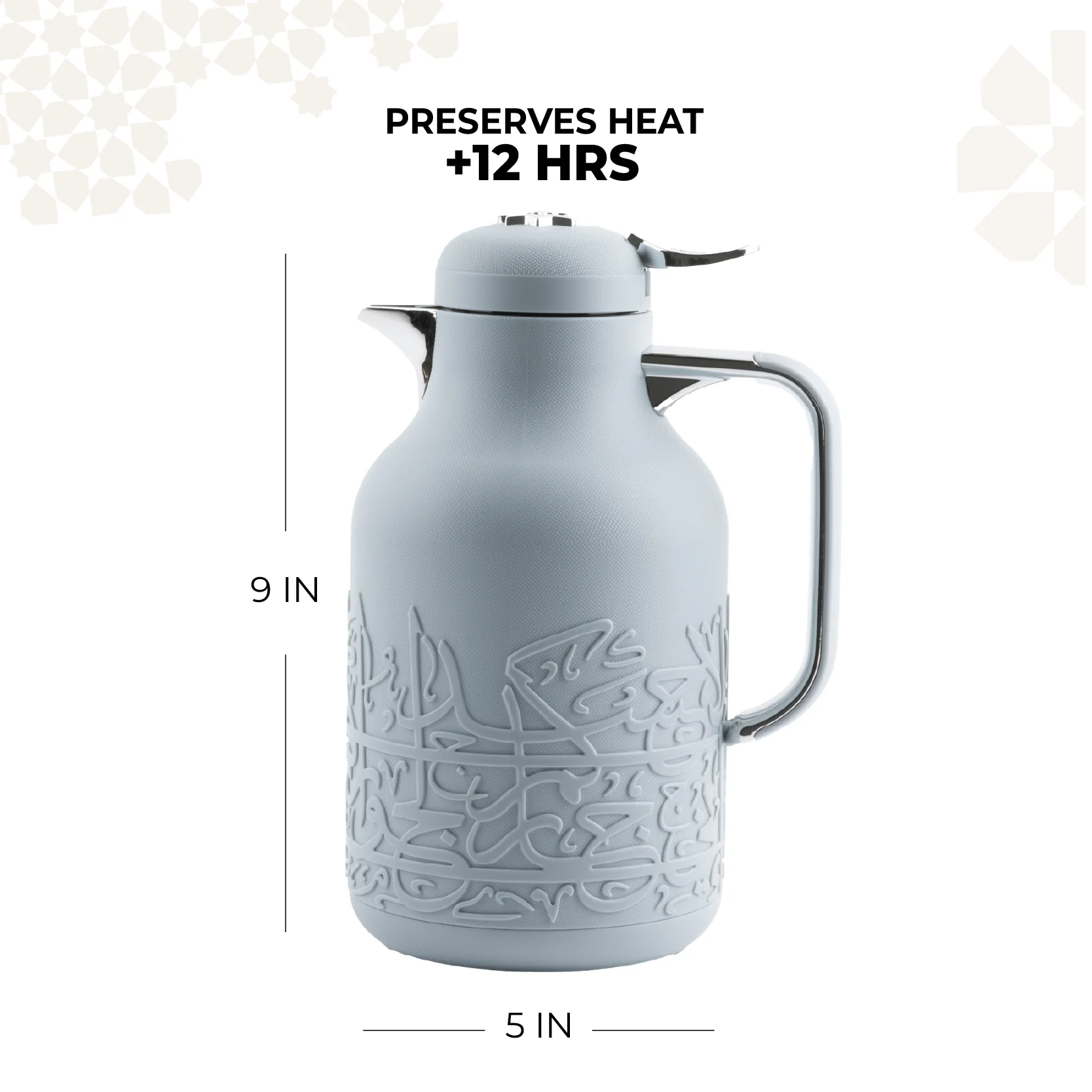 Jiwar - Vacuum Flask / Thermos - Haze Blue & Silver - Image 3