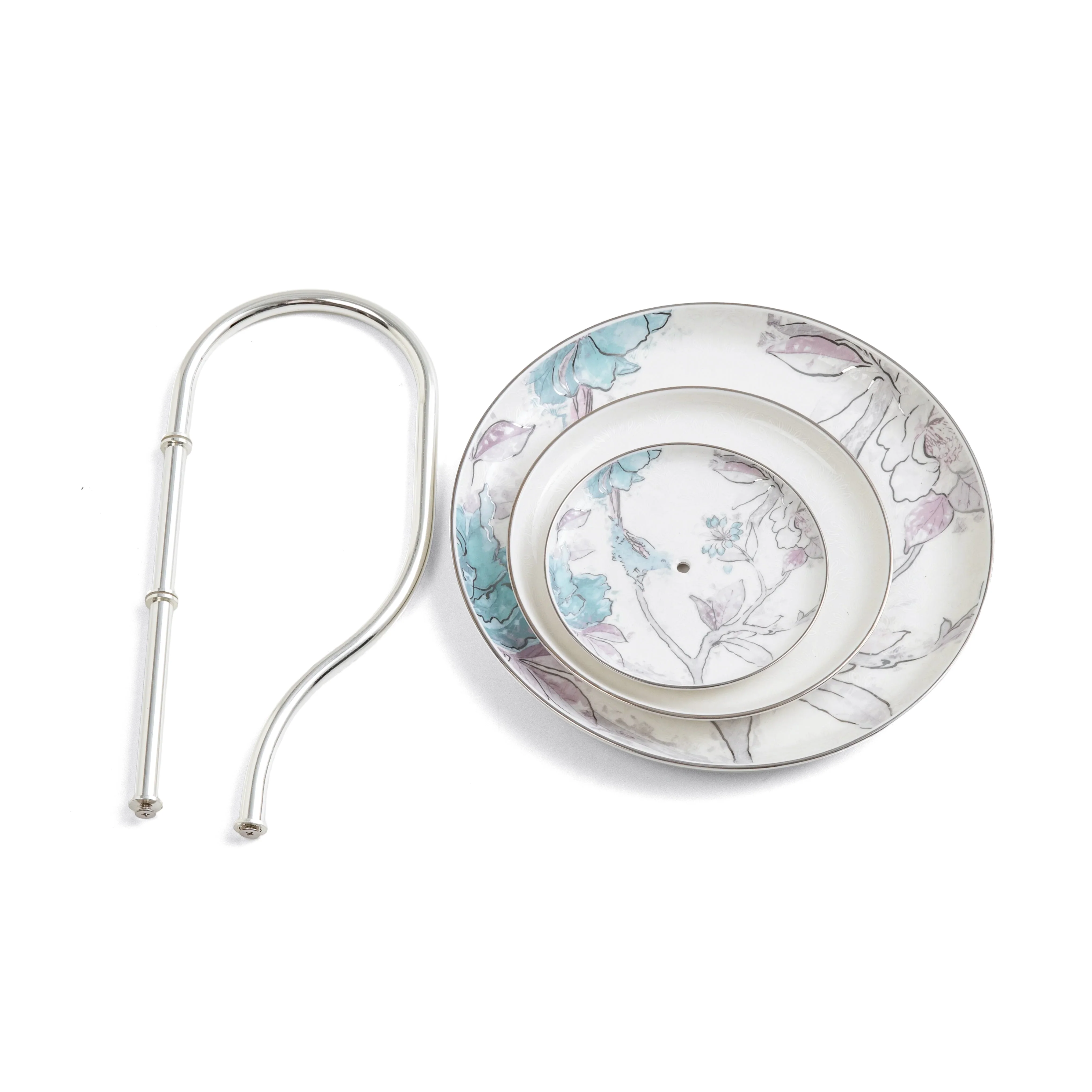 Khuzama - 3 Tier Plate - Blue & Silver - Image 3