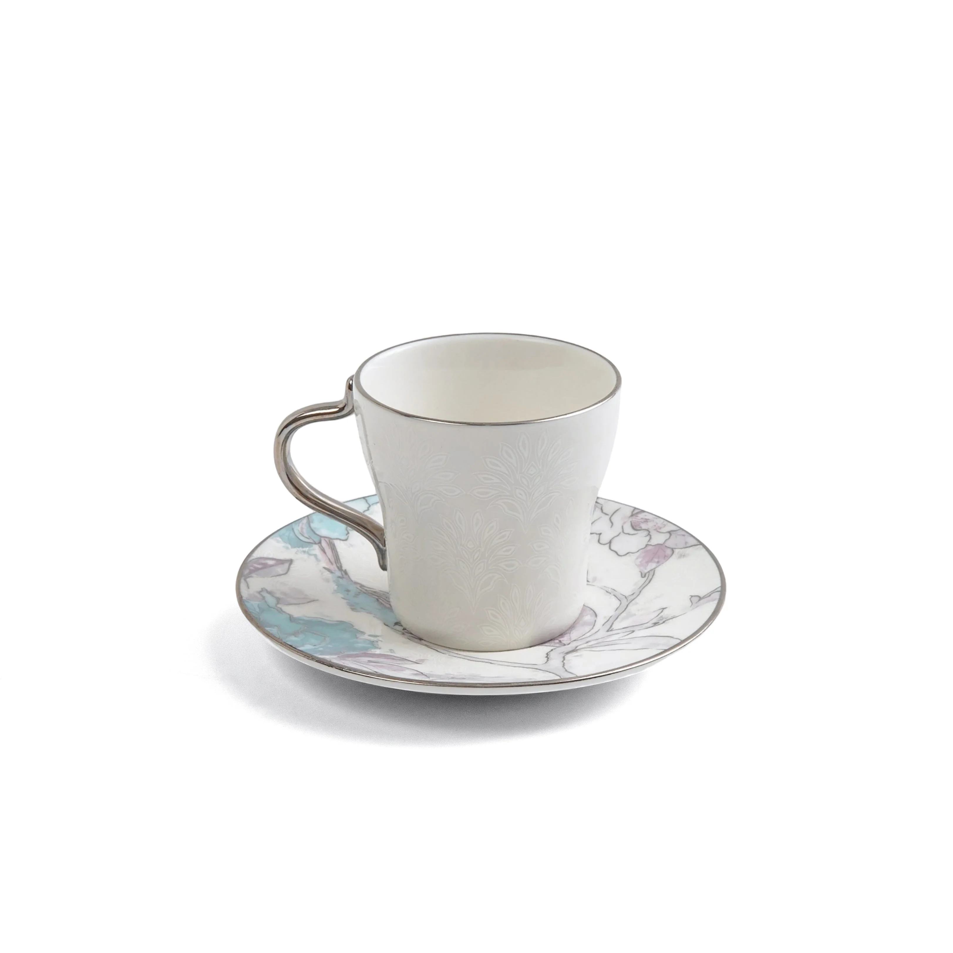 Khuzama - Cappuccino Set (12-Pc) - Blue & Silver - Image 4