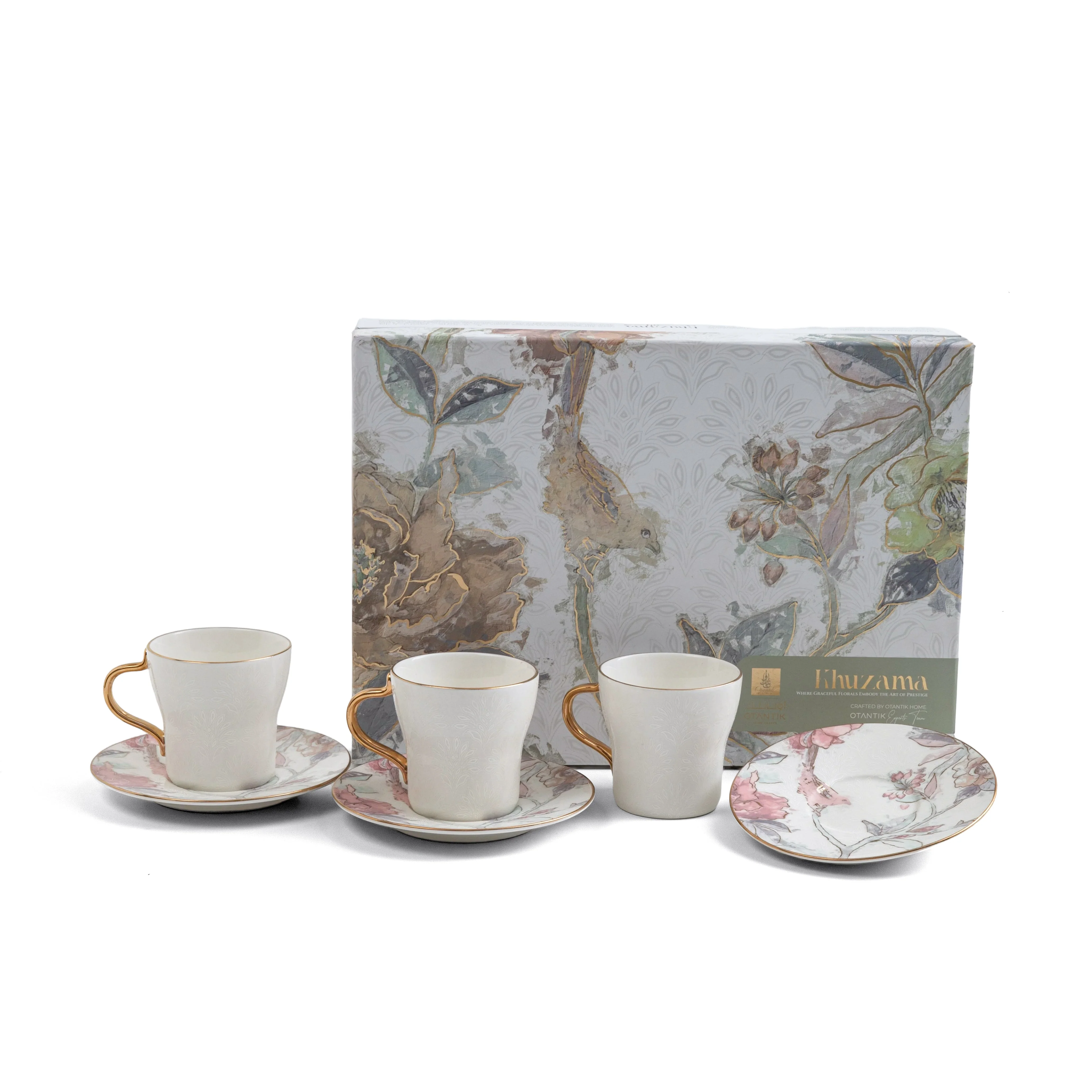 Khuzama - Cappuccino Set (12-Pc) - Pink & Gold - Image 7