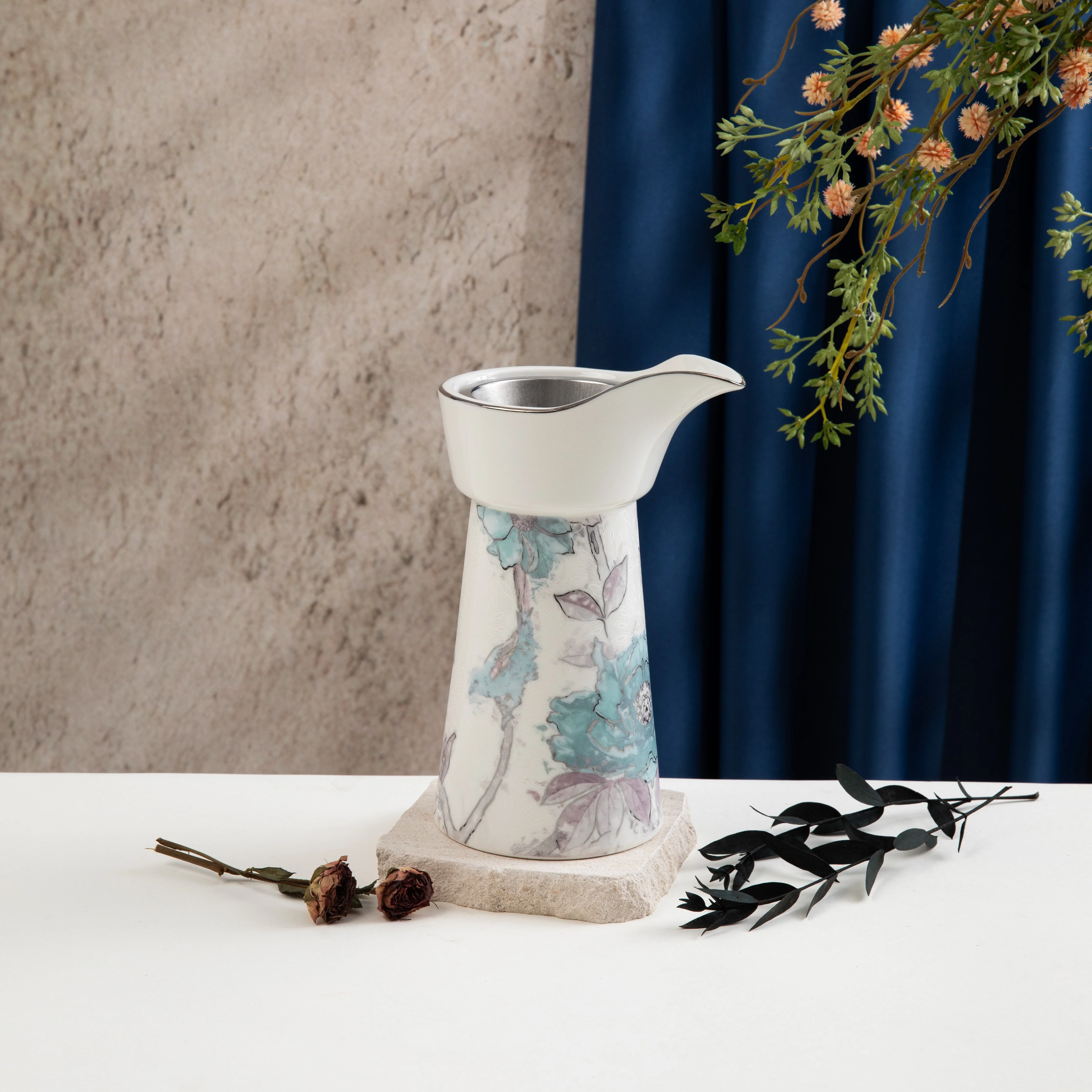 Khuzama - Incense Burner - Blue & Silver