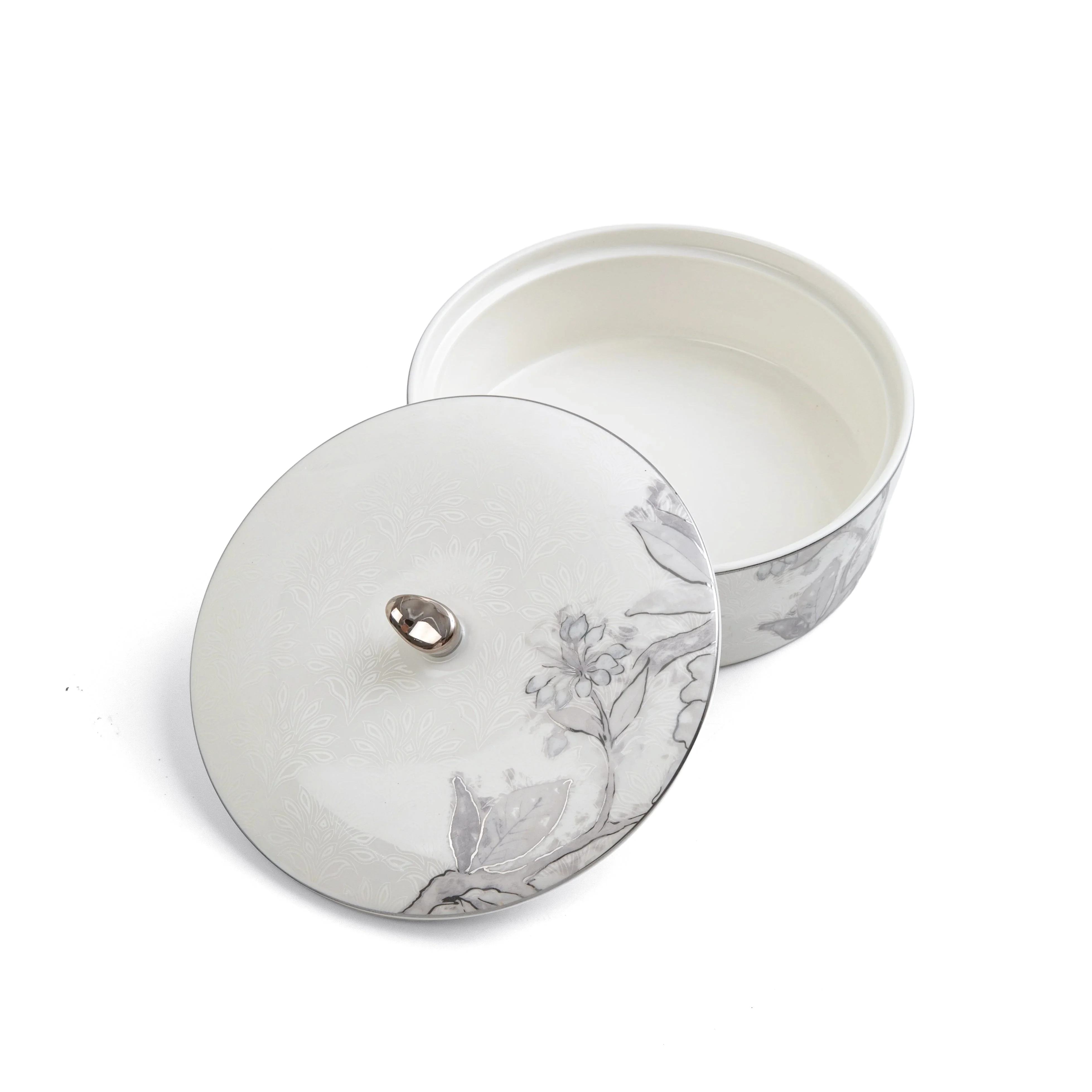 Khuzama - Medium Decorative Canister - Grey & Silver - Image 2