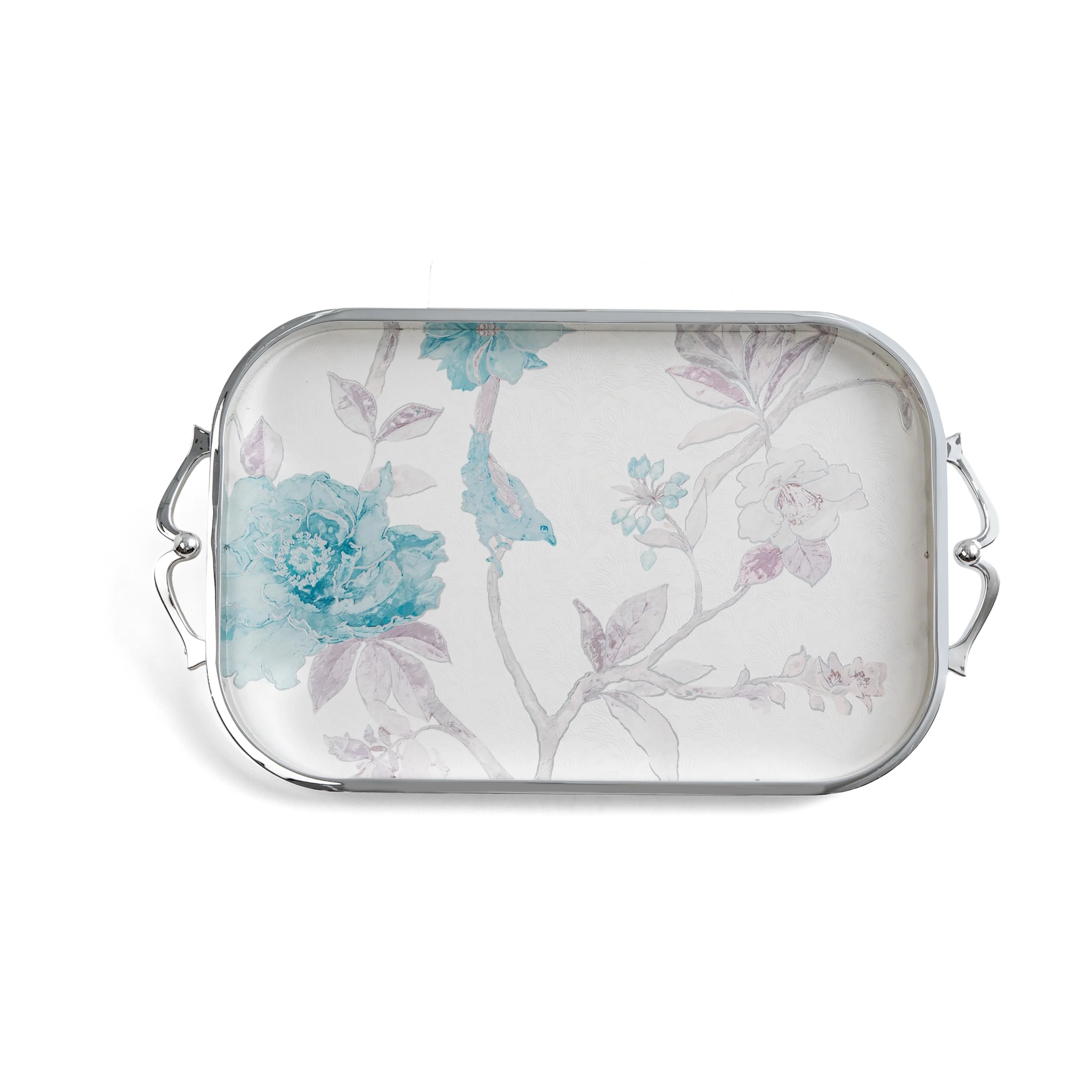 Khuzama - Serving Tray - Blue & Silver - Image 2