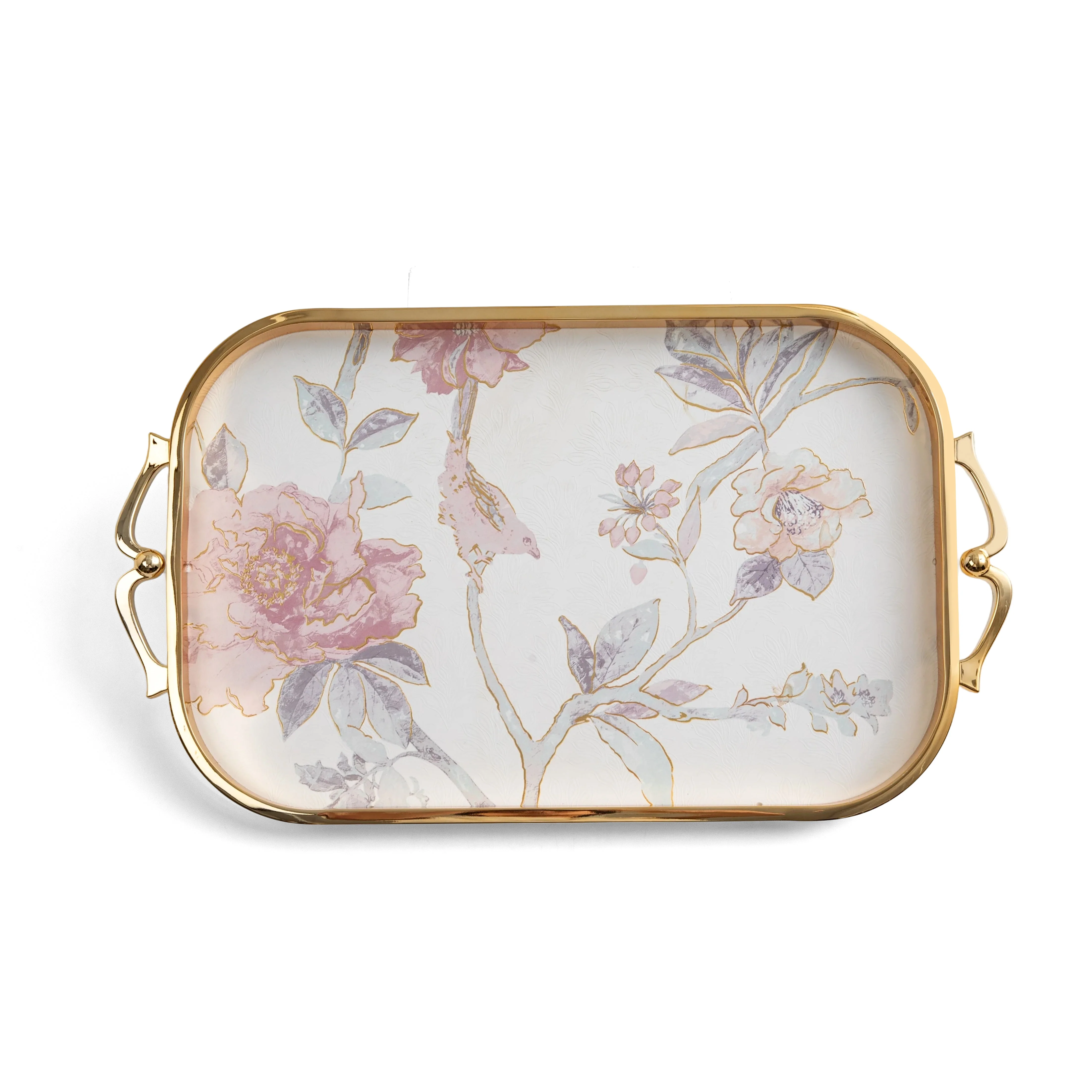Khuzama - Serving Tray - Pink & Gold - Image 2